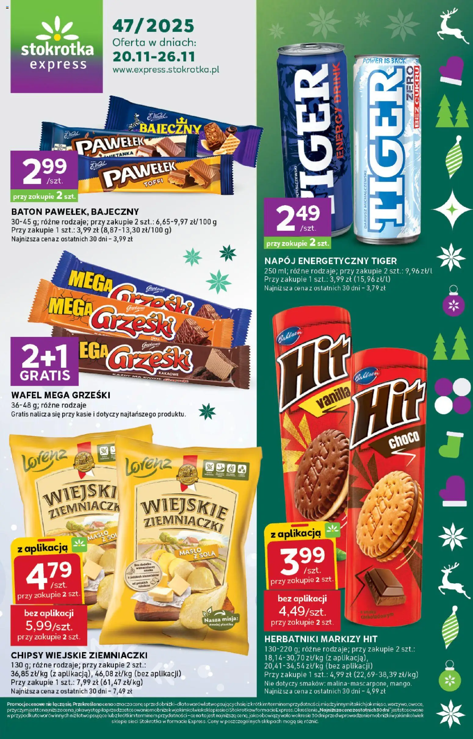 Stokrotka Gazetka - Express od 20.11.2025 | Strona: 1 | Produkty: Stokrotka, Herbatniki, Baton, Masło