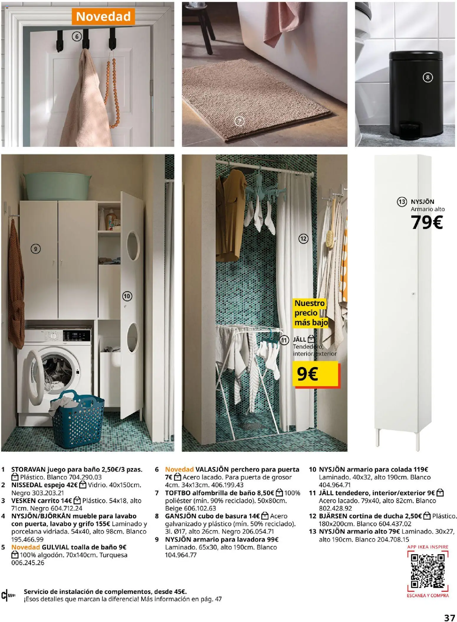 IKEA - Precios bajos │ válido desde el 13.04.2026 | Página: 37 | Productos: Perchero, Baño, Ducha, Espejo