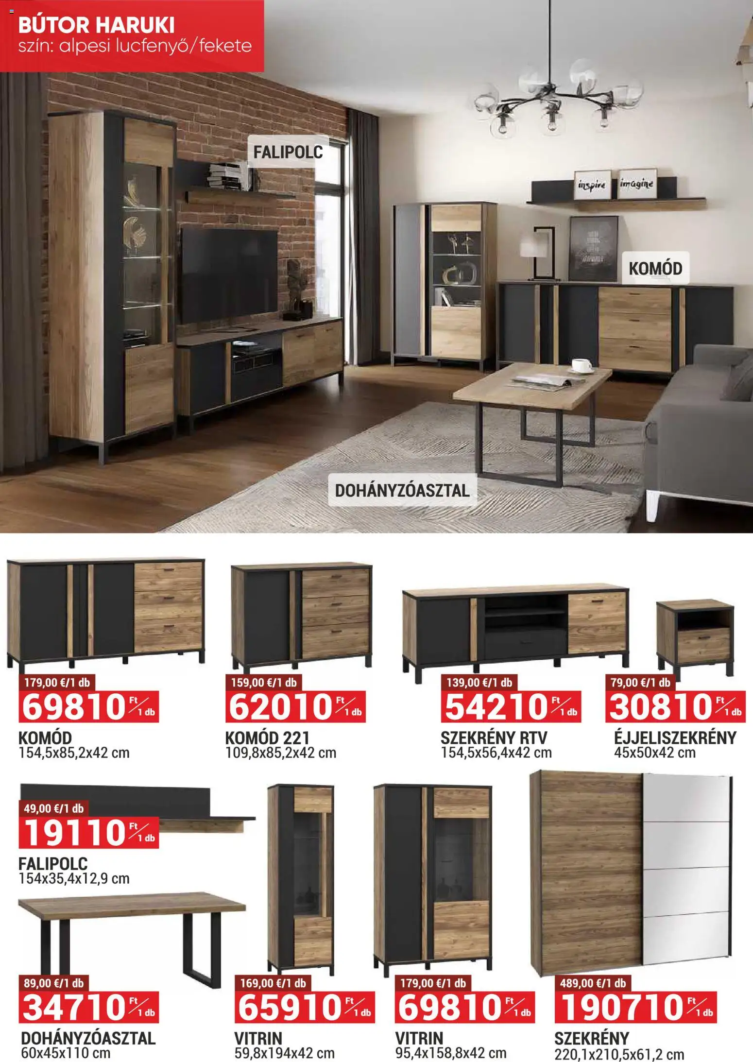 Merkury Market akciós ujság - amely érvényes a következő dátumtól: 01.02.2026 | Oldal: 8 | Termékek: Bútor, Komód, Dohányzóasztal, Szekrény