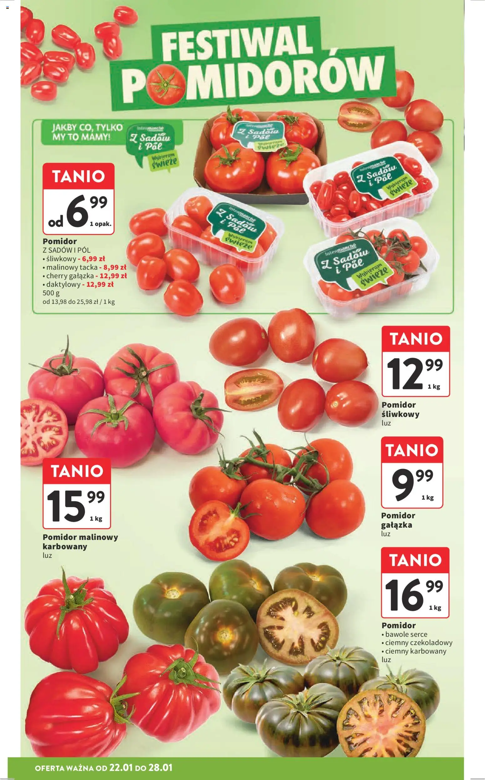 Intermarche Gazetka od 22.01.2026 | Strona: 14 | Produkty: Pomidor śliwkowy, Pomidor malinowy