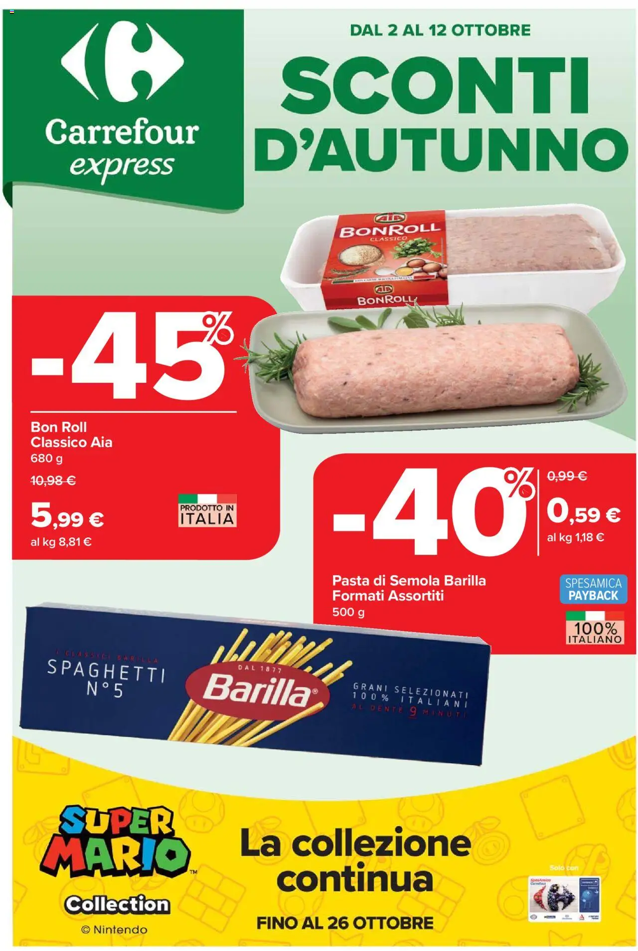 Volantino Carrefour del 02.10.2025 | Pagina: 1 | Prodotti: Pasta