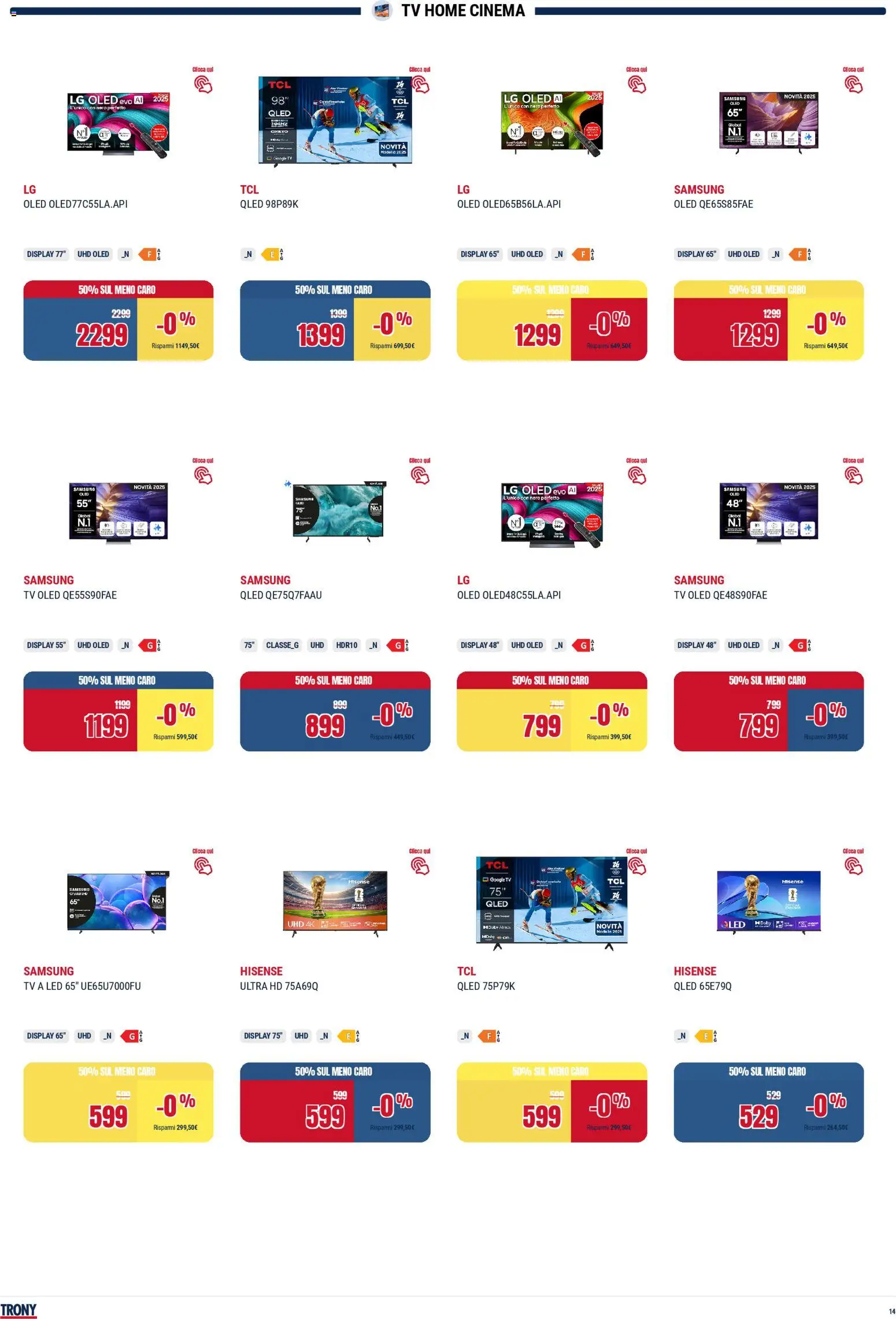 Volantino Trony del 19.02.2026 | Pagina: 14 | Prodotti: Tv samsung, TV, Samsung
