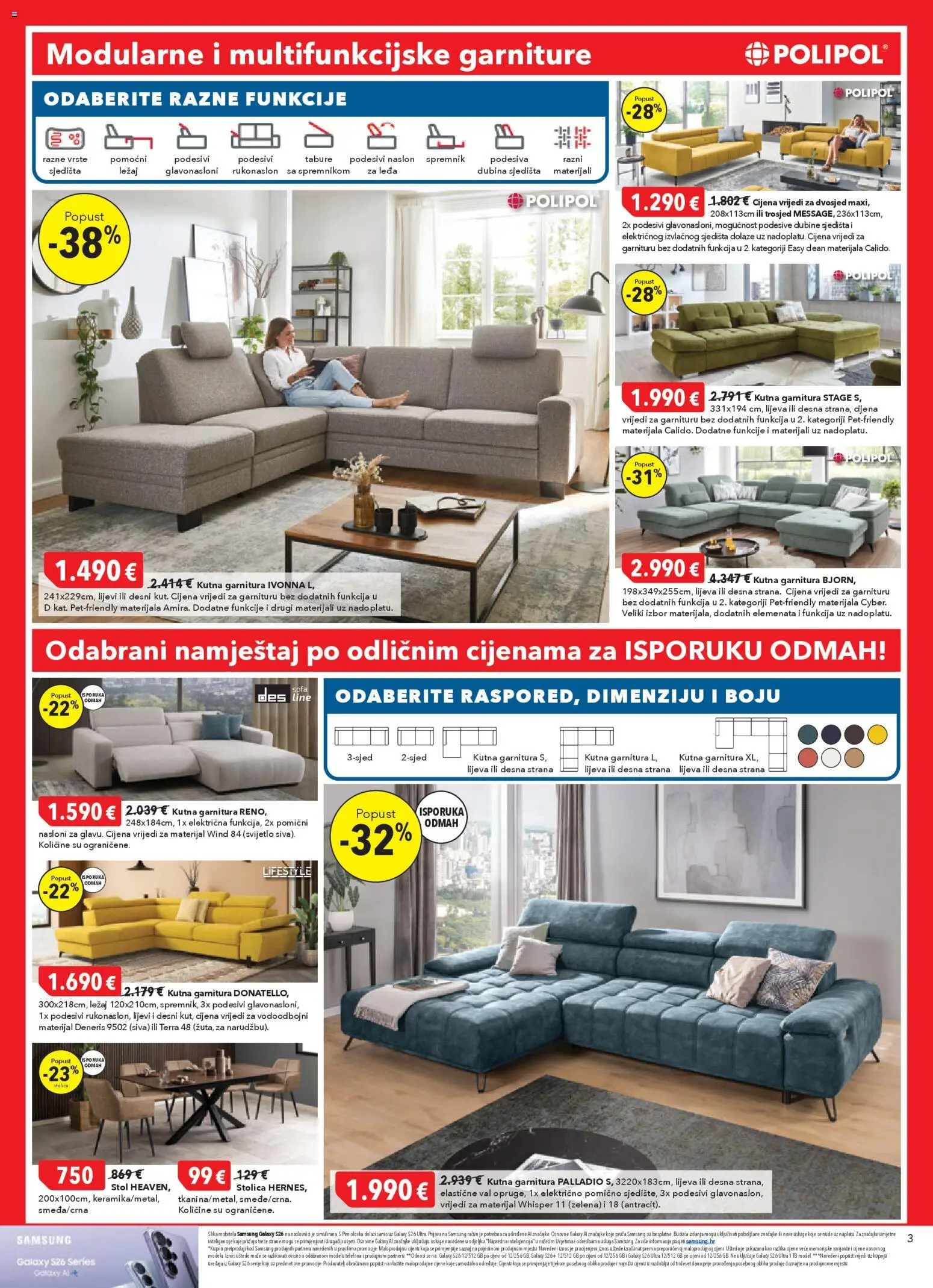 Harvey Norman katalog | vrijedi od 05.03.2026 | Stranica: 3 | Proizvodi: Trosjed, Stol, Tabure, Kutna garnitura