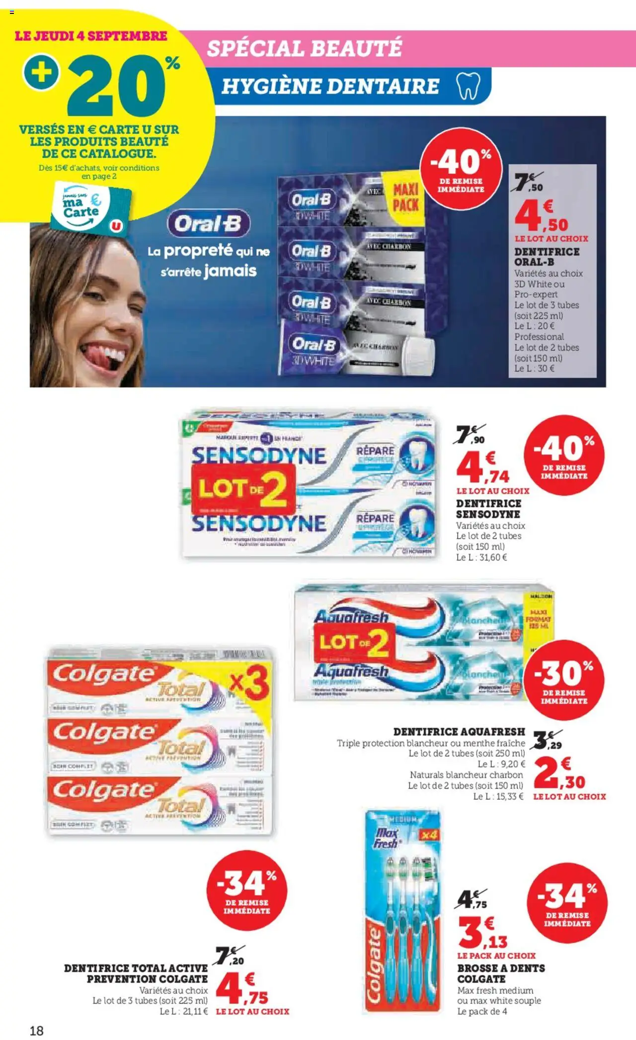  | Page: 18 | Produits: Menthe, Brosse, Dentifrice, Brosse à dents