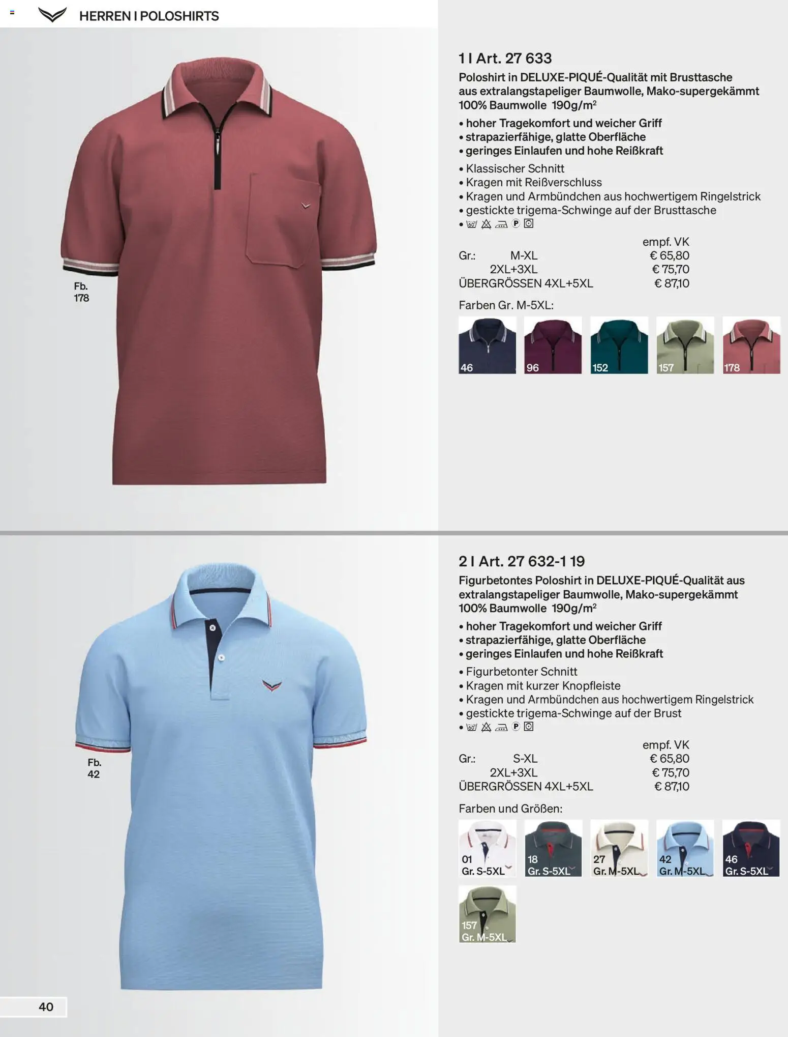 Trigema Prospekt – gültig ab 01.02.2026 | Seite: 40 | Produkte: Poloshirt