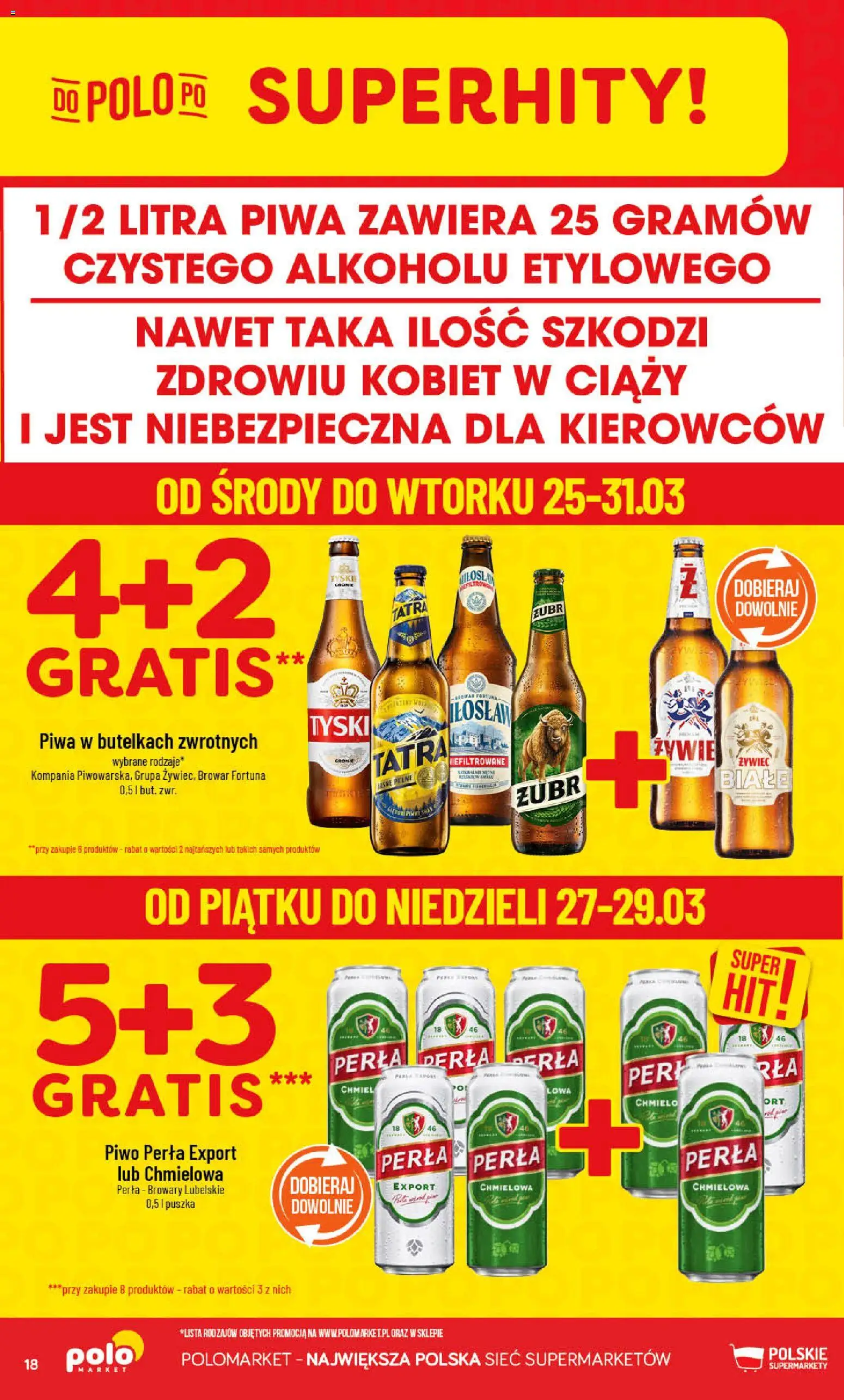 POLOmarket gazetka od 25.03.2026 | Strona: 18 | Produkty: Piwo perła, Piwo