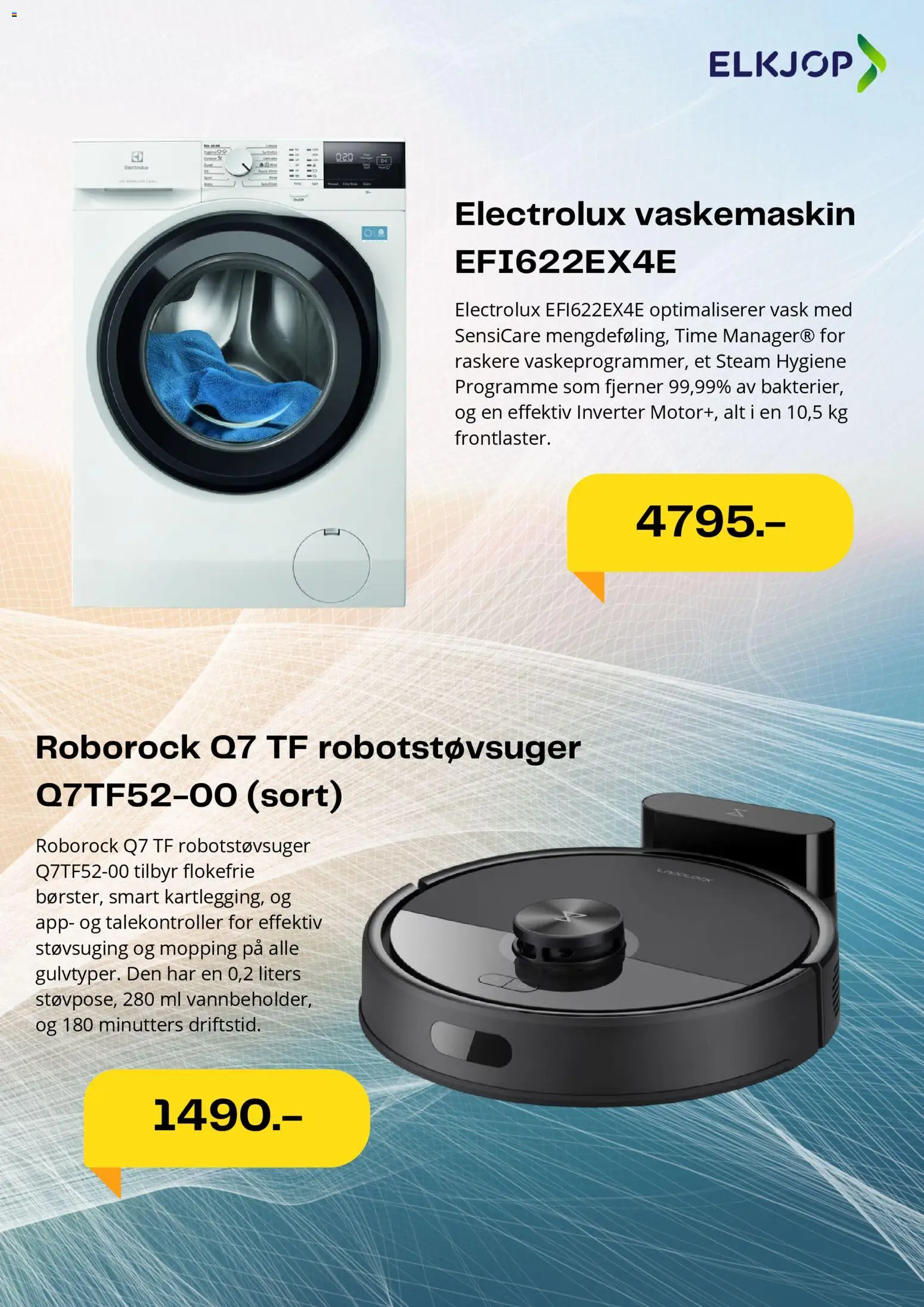{H1} | Side: 2 | Produkter: Robotstøvsuger, Vask, Vaskemaskin
