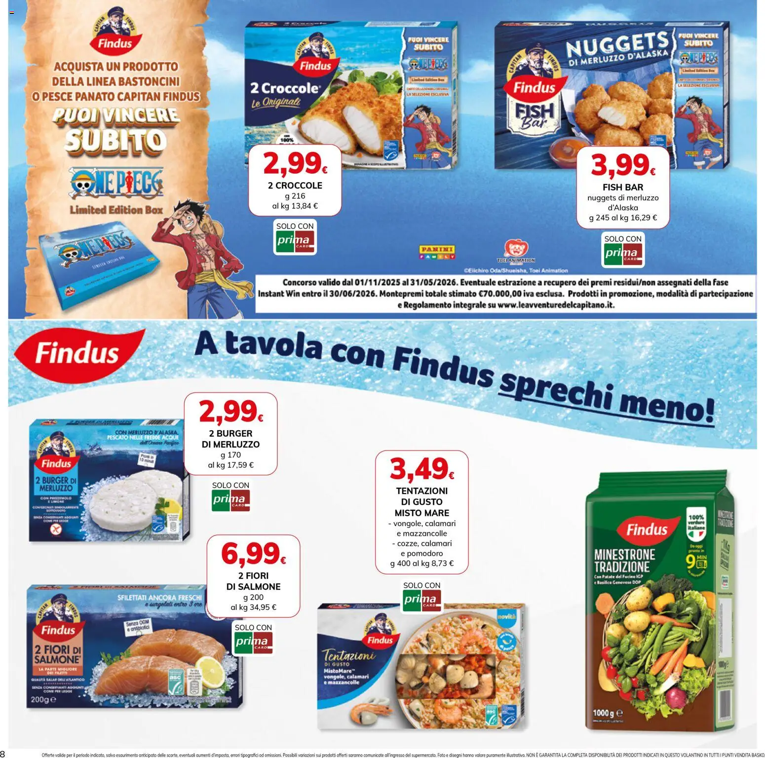 Volantino Basko del 11.11.2025 | Pagina: 8 | Prodotti: Salmone, Nuggets, Patate, Verdure