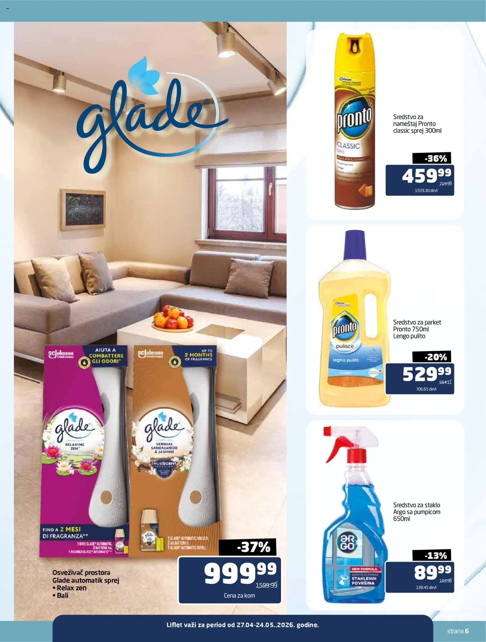 Gomex katalog - važi od 27.04.2026 | Strana: 6 | Proizvode: Pronto, Osvezivac prostora