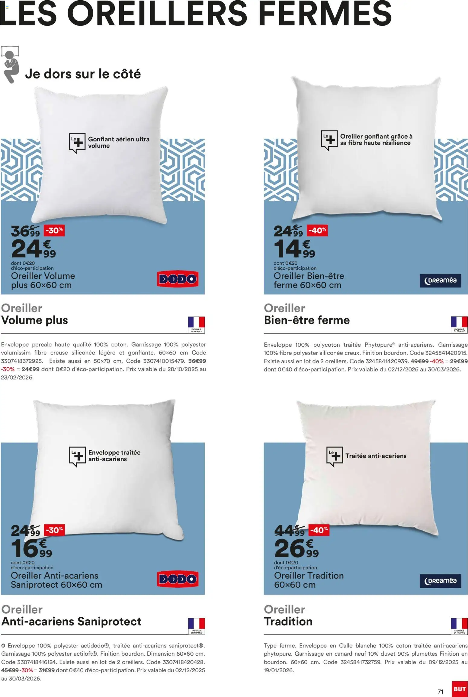 {H1} | Page: 71 | Produits: Coton, Enveloppe, Oreiller