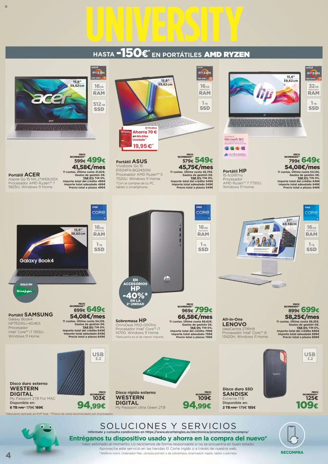 El Corte Inglés ofertas │ válido desde el 22.09.2025 | Página: 4 | Productos: Mac, Tablet, Ordenador, Disco