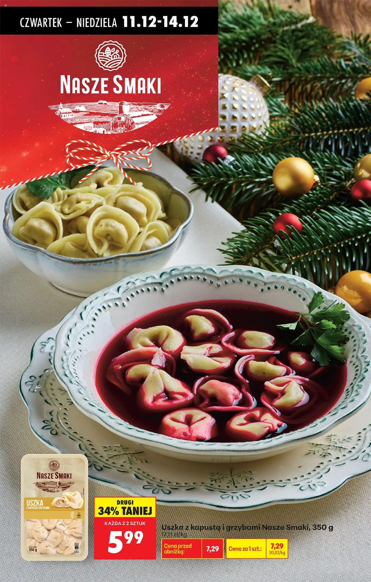 Biedronka gazetka - Oferta w tym tygodniu od 11.12.2025 | Strona: 45 | Produkty: Kapusta, Uszka z kapustą i grzybami