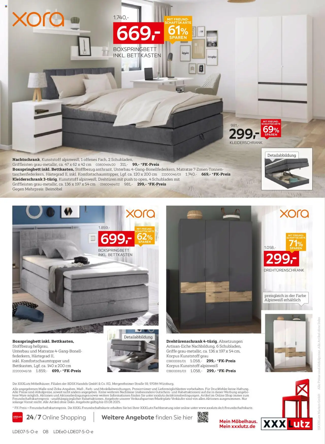 XXXL Lutz Jugendzimmer Spezial - gültig ab dem 21.07.2025 | Seite: 8 | Produkte: Matratze, Kleiderschrank, Drehtürenschrank, Boxspringbett