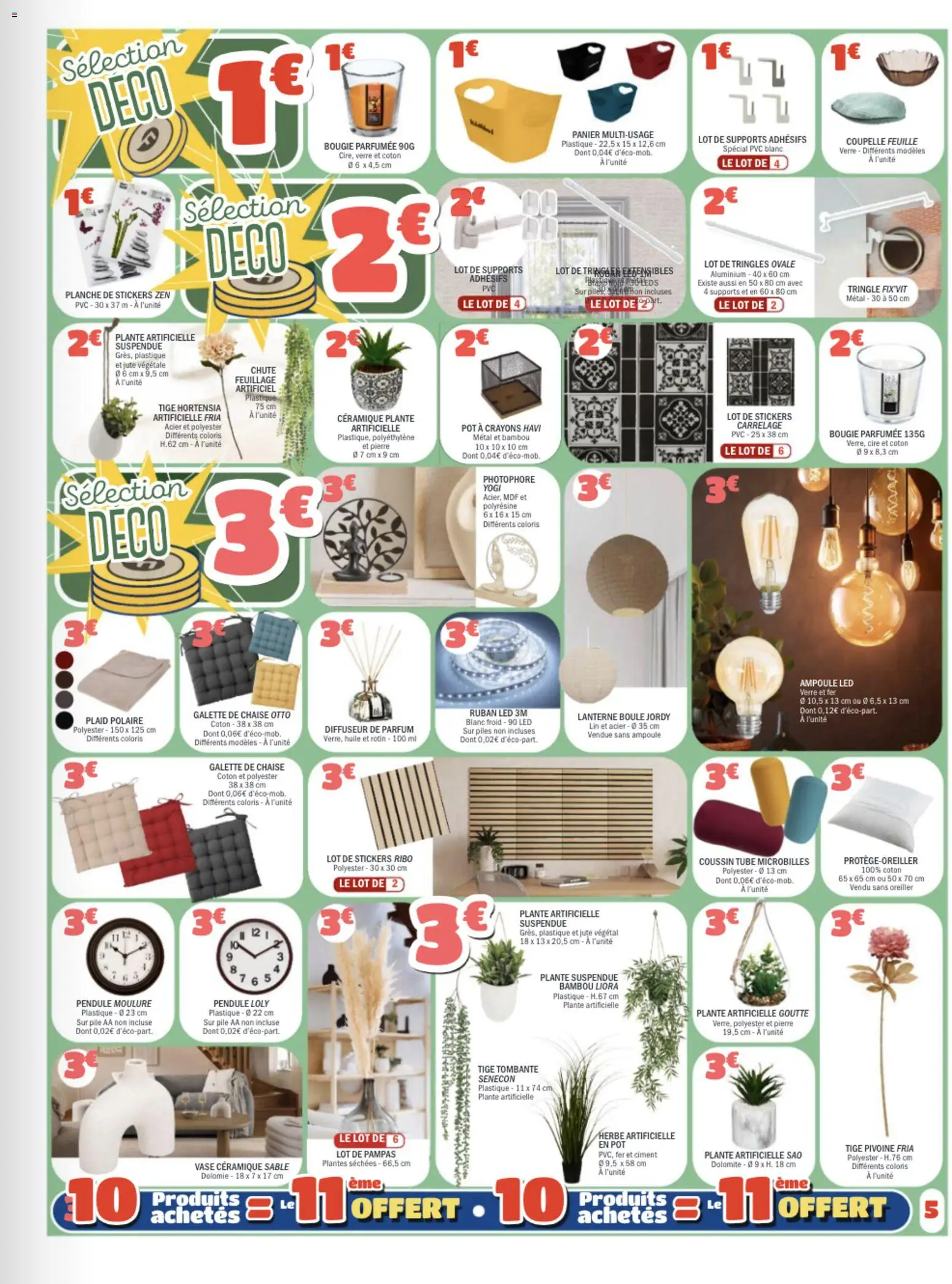 {H1} | Page: 5 | Produits: Diffuseur, Plante artificielle, Oreiller, Piles