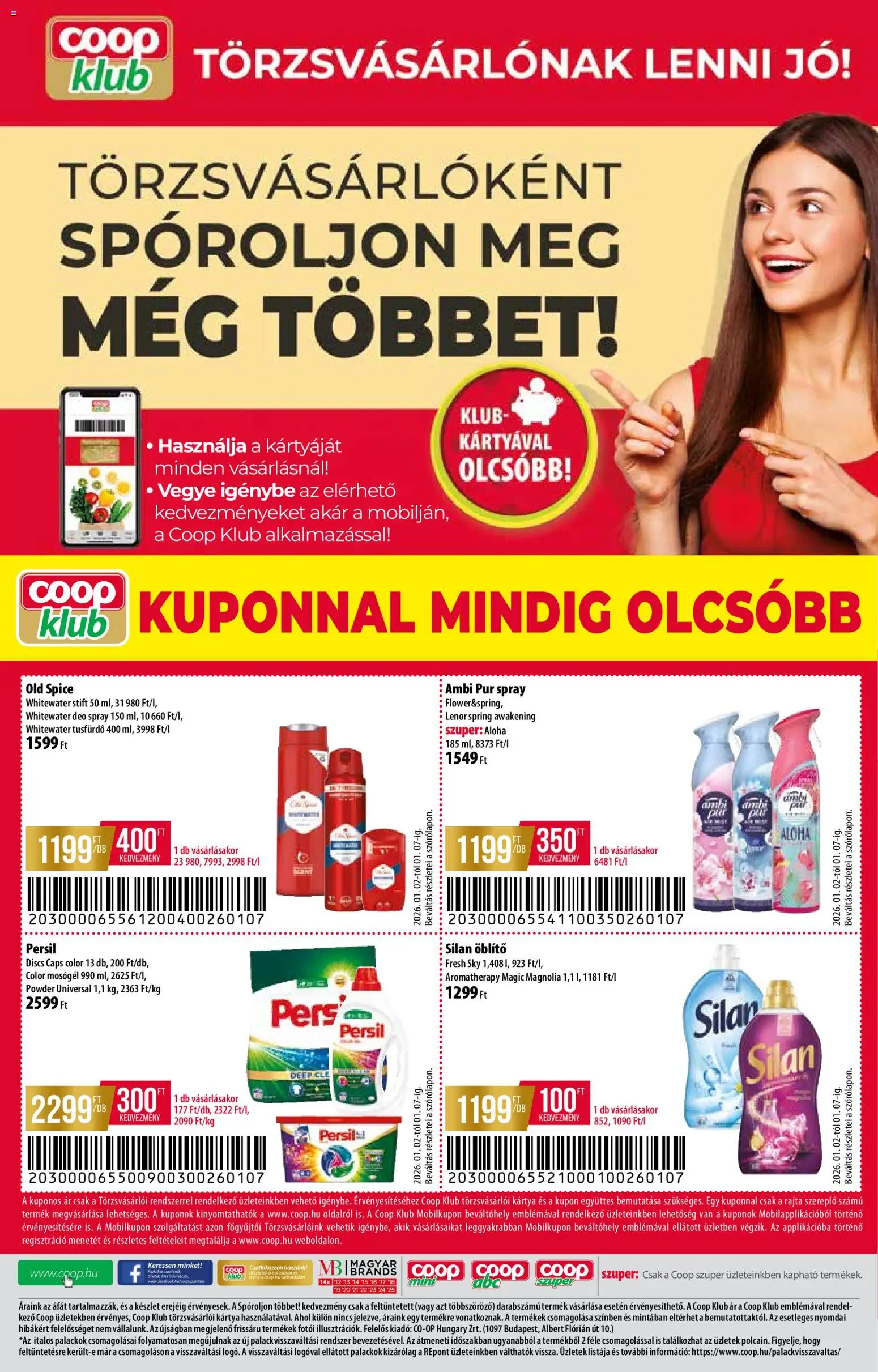 COOP akciós ujság - amely érvényes a következő dátumtól: 02.01.2026 | Oldal: 8 | Termékek: Persil, Mosógél, Öblítő, Tusfürdő