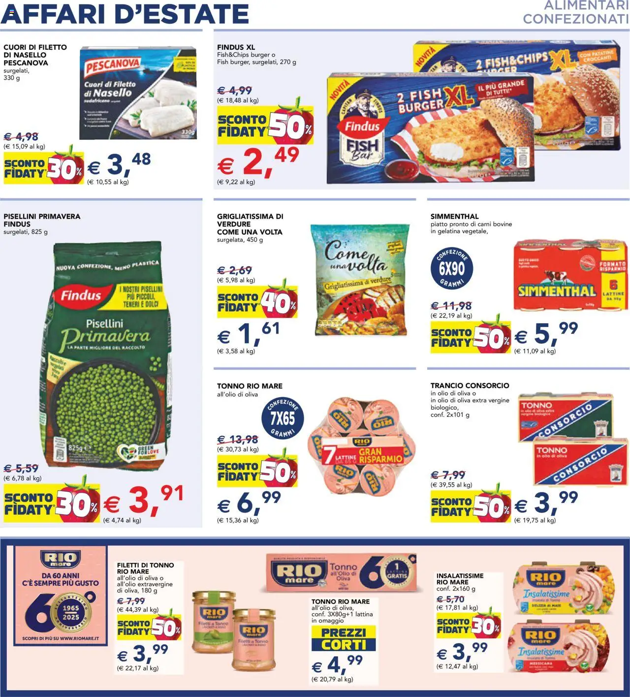 Volantino Esselunga S del 31.07.2025 | Pagina: 11 | Prodotti: Verdure, Tonno, Piatto, Nasello