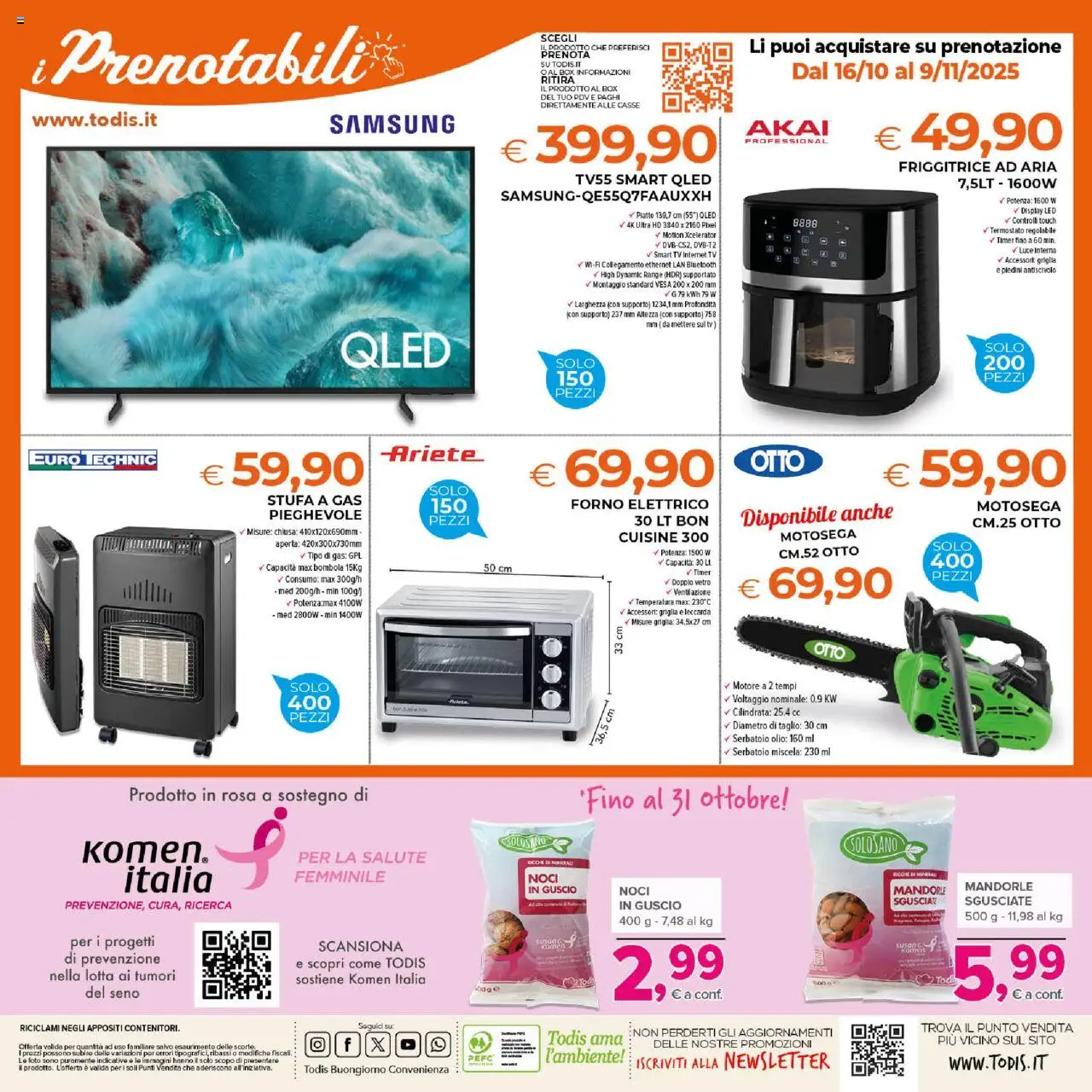 Volantino Todis del 16.10.2025 | Pagina: 24 | Prodotti: Friggitrice ad aria, Forno, Griglia, Samsung