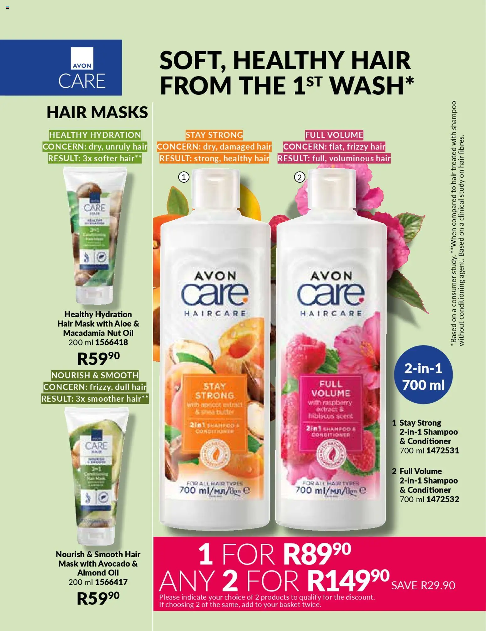 New Avon catalogue – valid from 01.01.2026 | Page: 179 | Products: Agua con gas, Basket, Shampoo, Mask