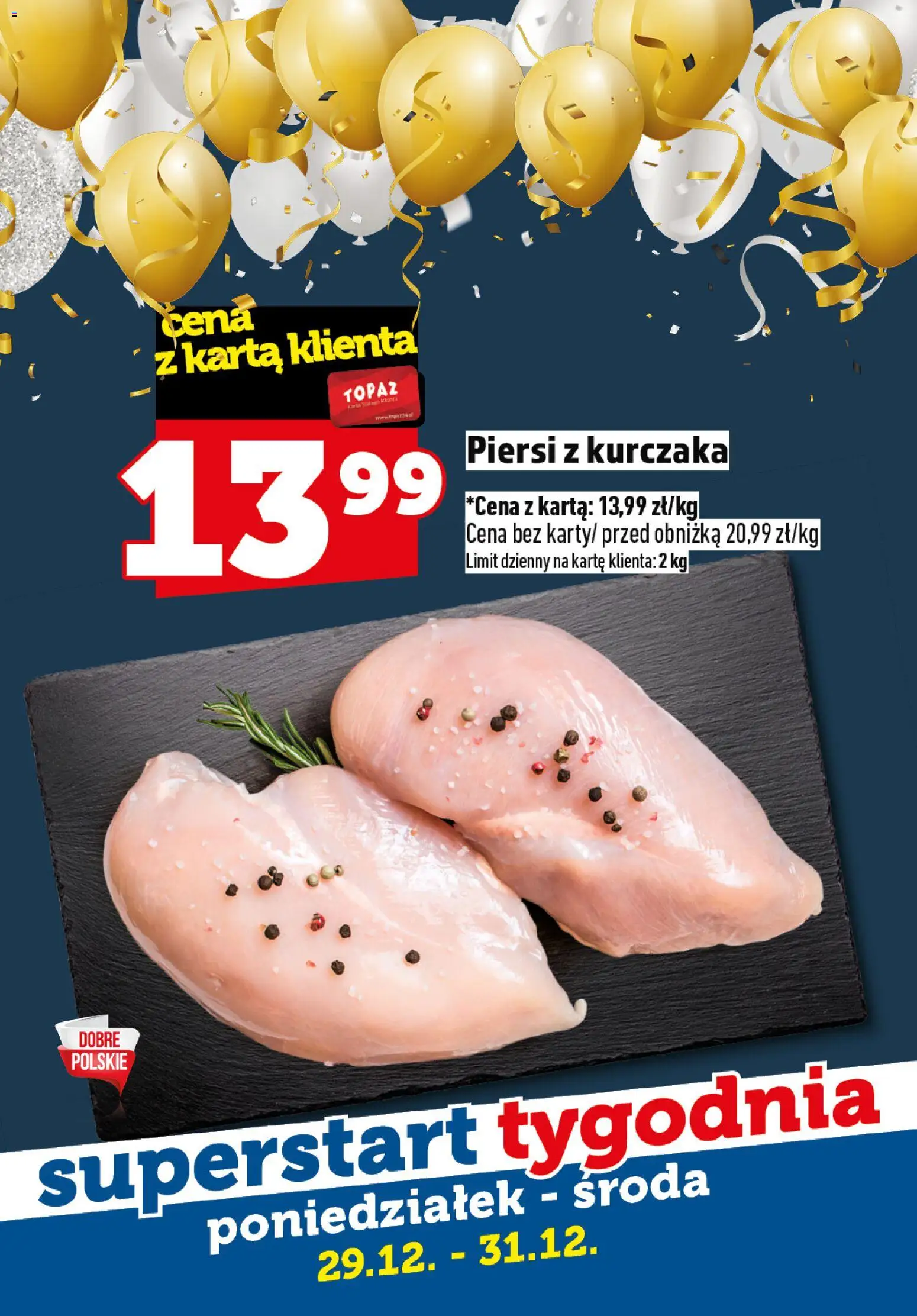 Topaz Gazetka - Superstart tygodnia od 29.12.2025 | Strona: 2 | Produkty: Karta, Piersi