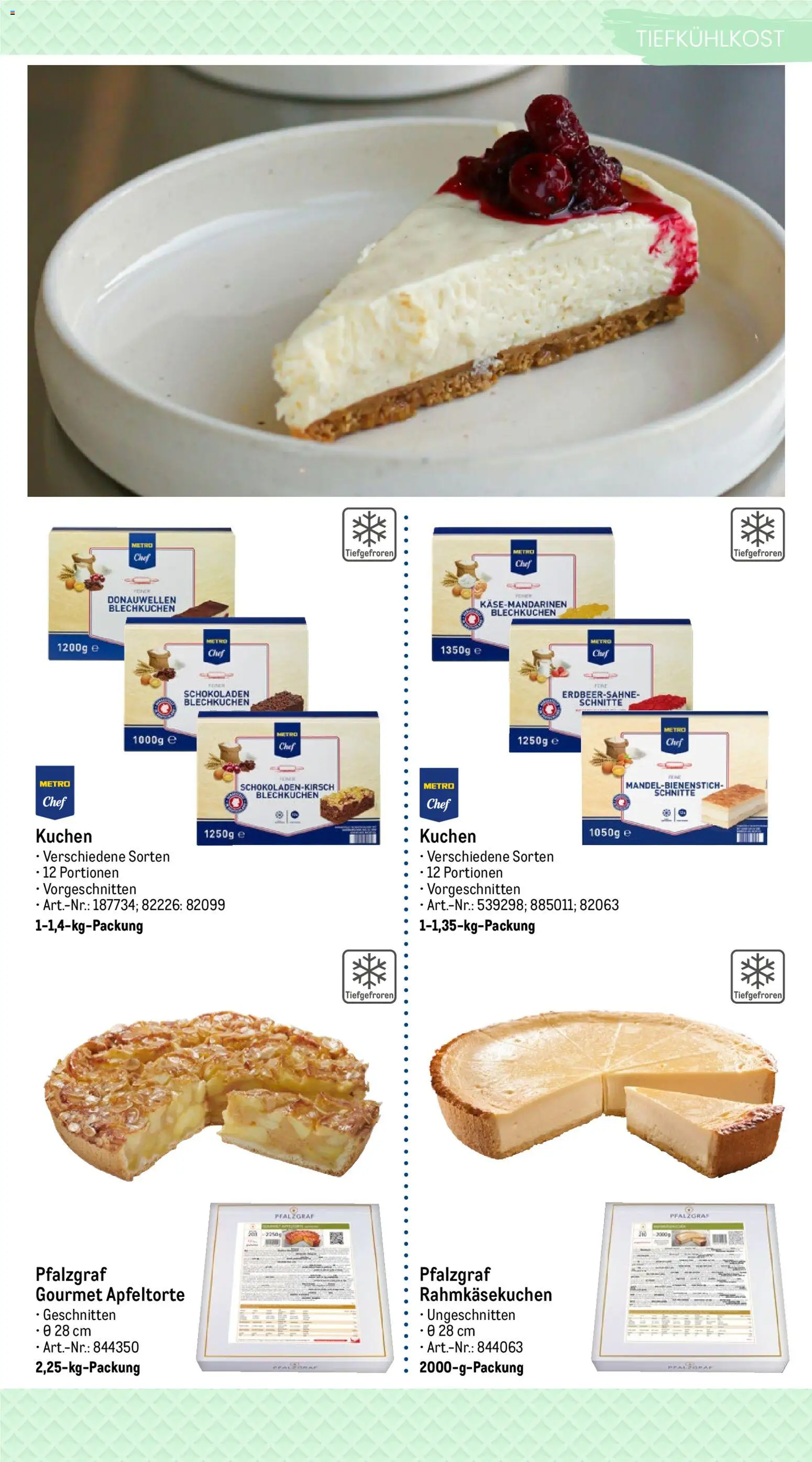 Metro Highlights Eisdiele und Café – gültig ab 09.03.2026 | Seite: 9 | Produkte: Kuchen