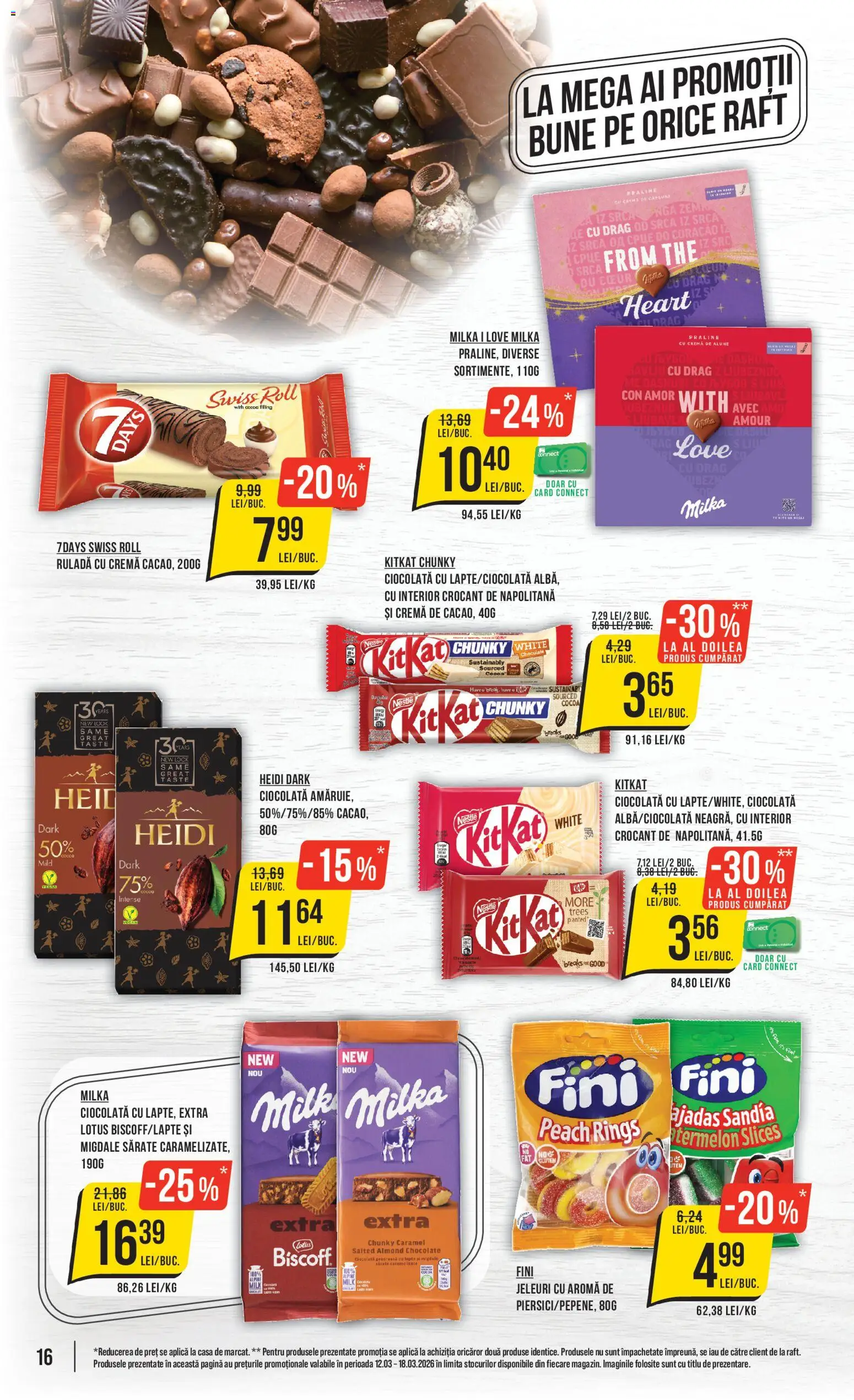 Noul catalog Mega Image – valabil de la 12.03.2026 | Pagină: 16 | Produse: Praline, Cremă, Ciocolată, Jeleuri