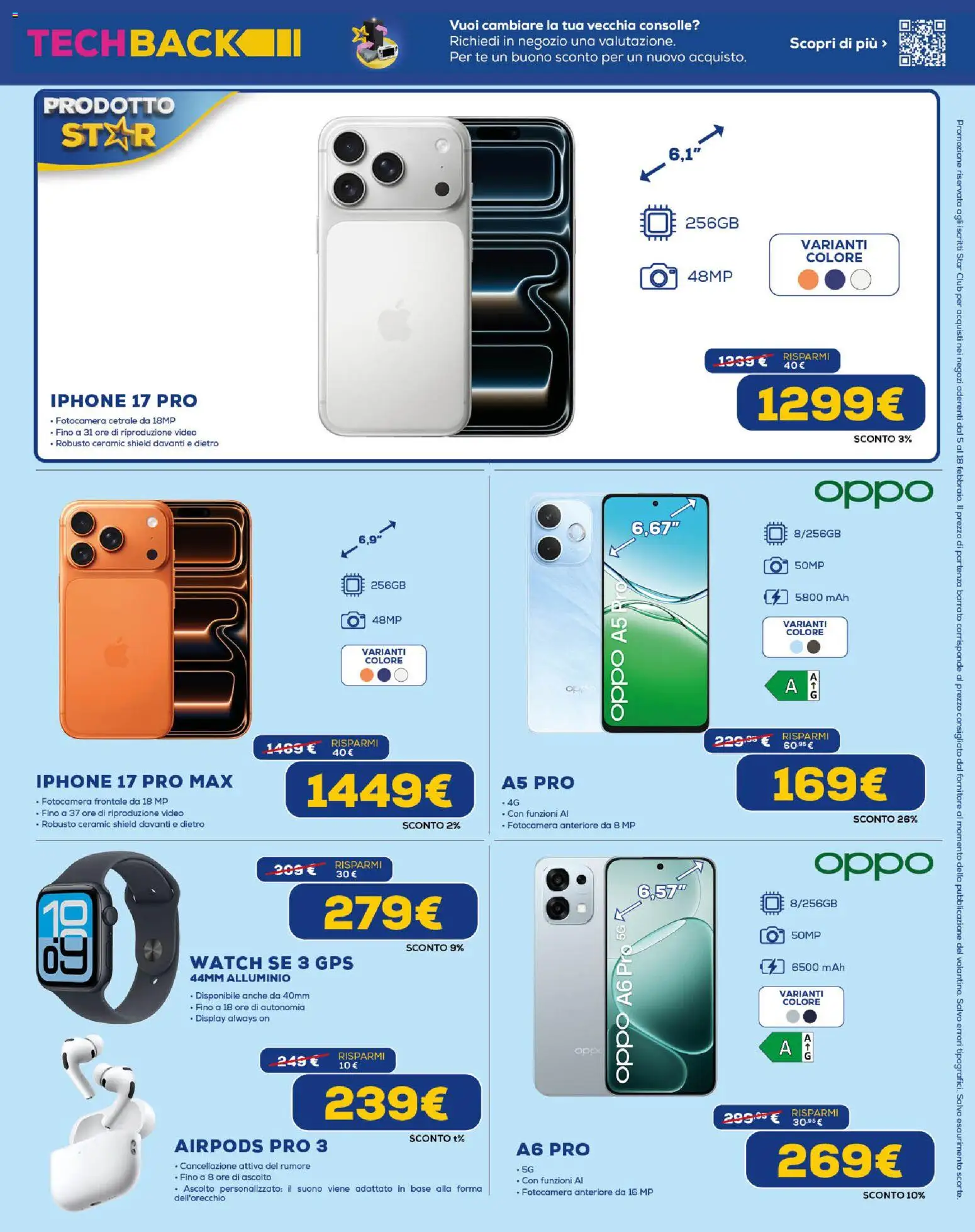 Volantino Euronics del 05.02.2026 | Pagina: 5 | Prodotti: Iphone, Video, Fotocamera, Airpods