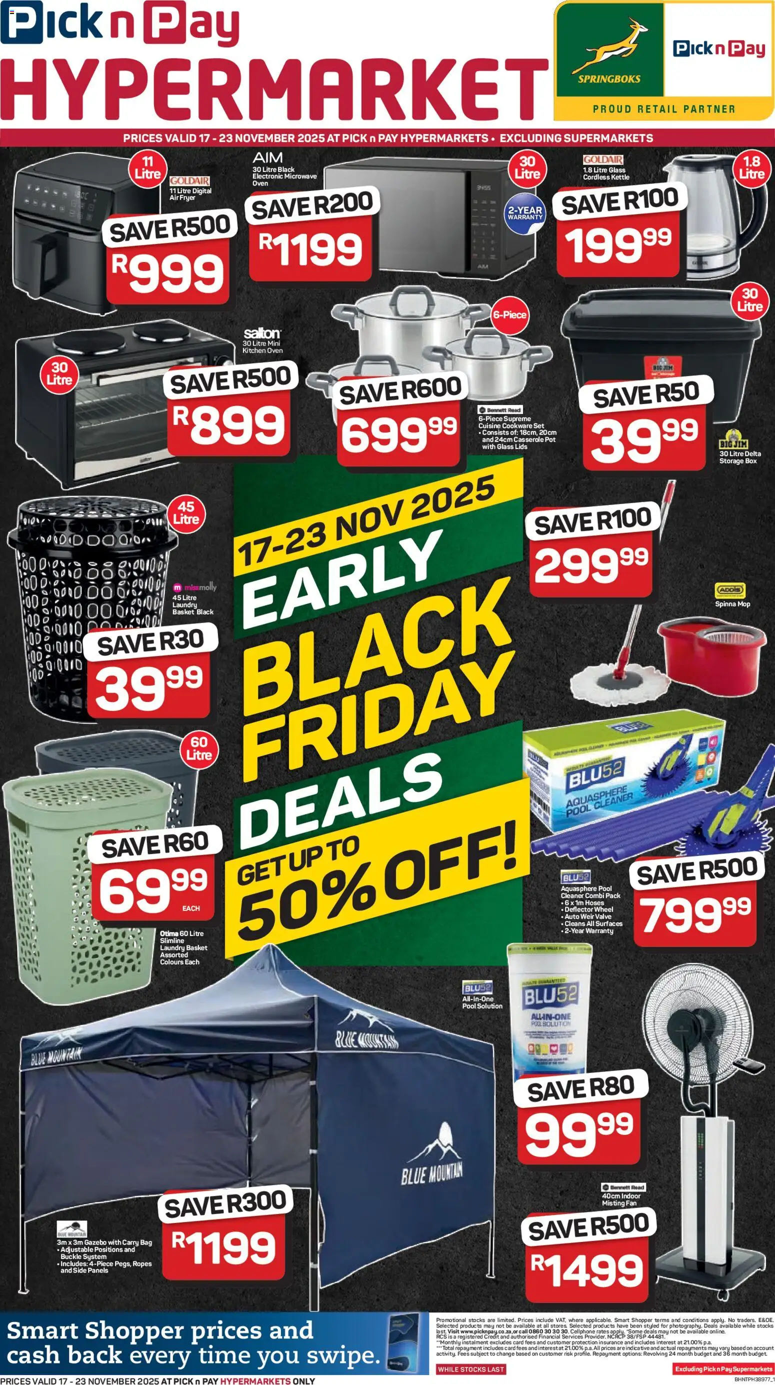 New Pick n Pay catalogue – valid from 17.11.2025 | Page: 3 | Products: Kettle, Mop, Cookware, Valve
