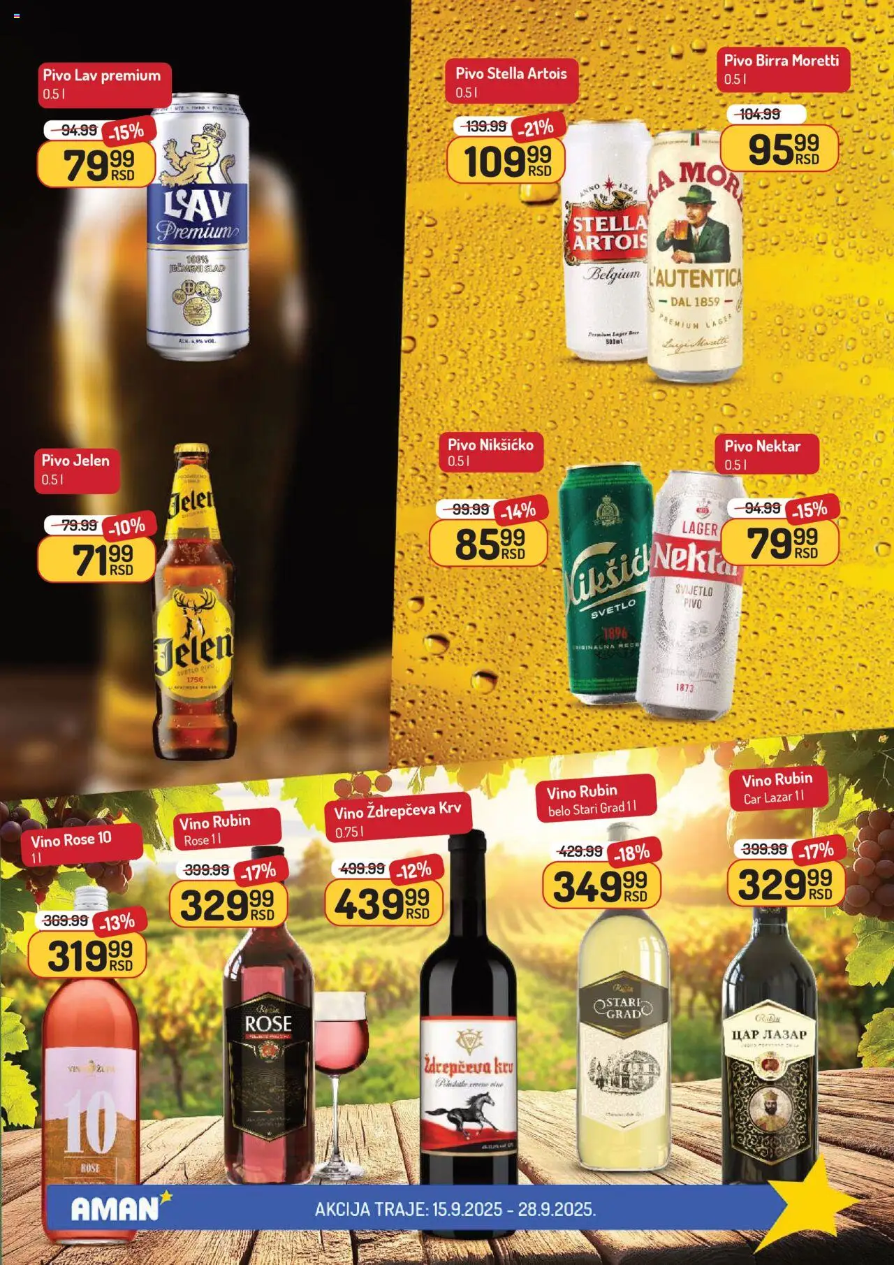 Aman katalog - važi od 15.09.2025 | Strana: 24 | Proizvode: Stella Artois, Nektar, Vino, Pivo