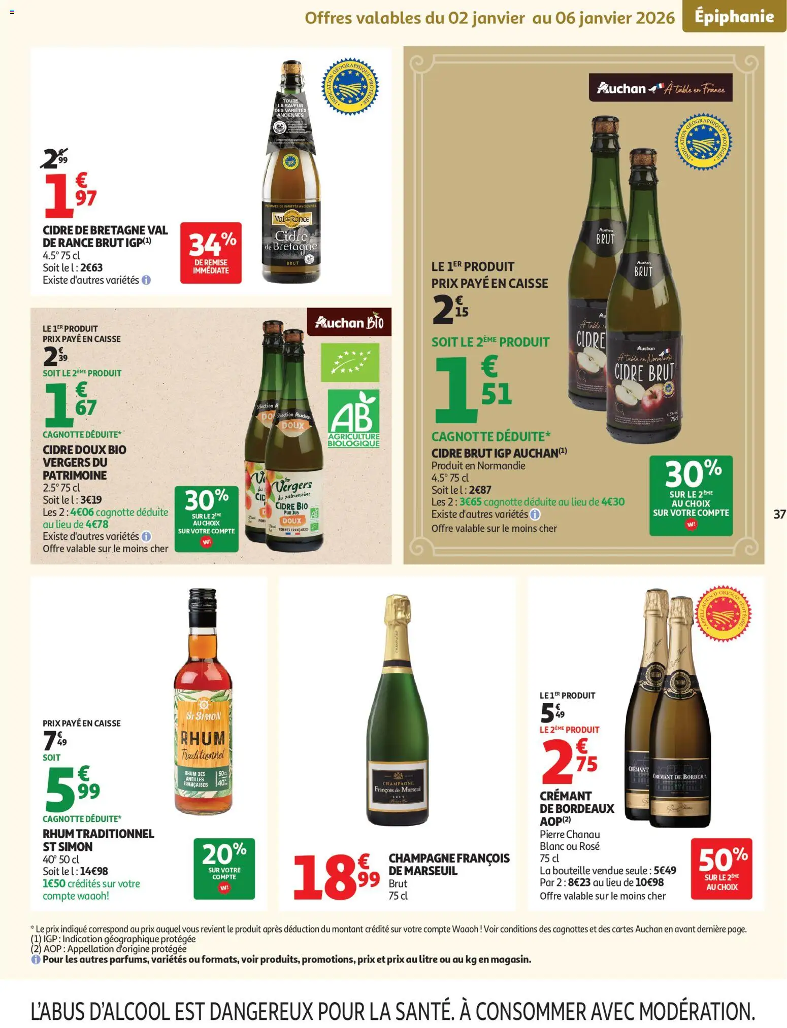 {H1} | Page: 37 | Produits: Cidre, Rhum, Table, Crémant