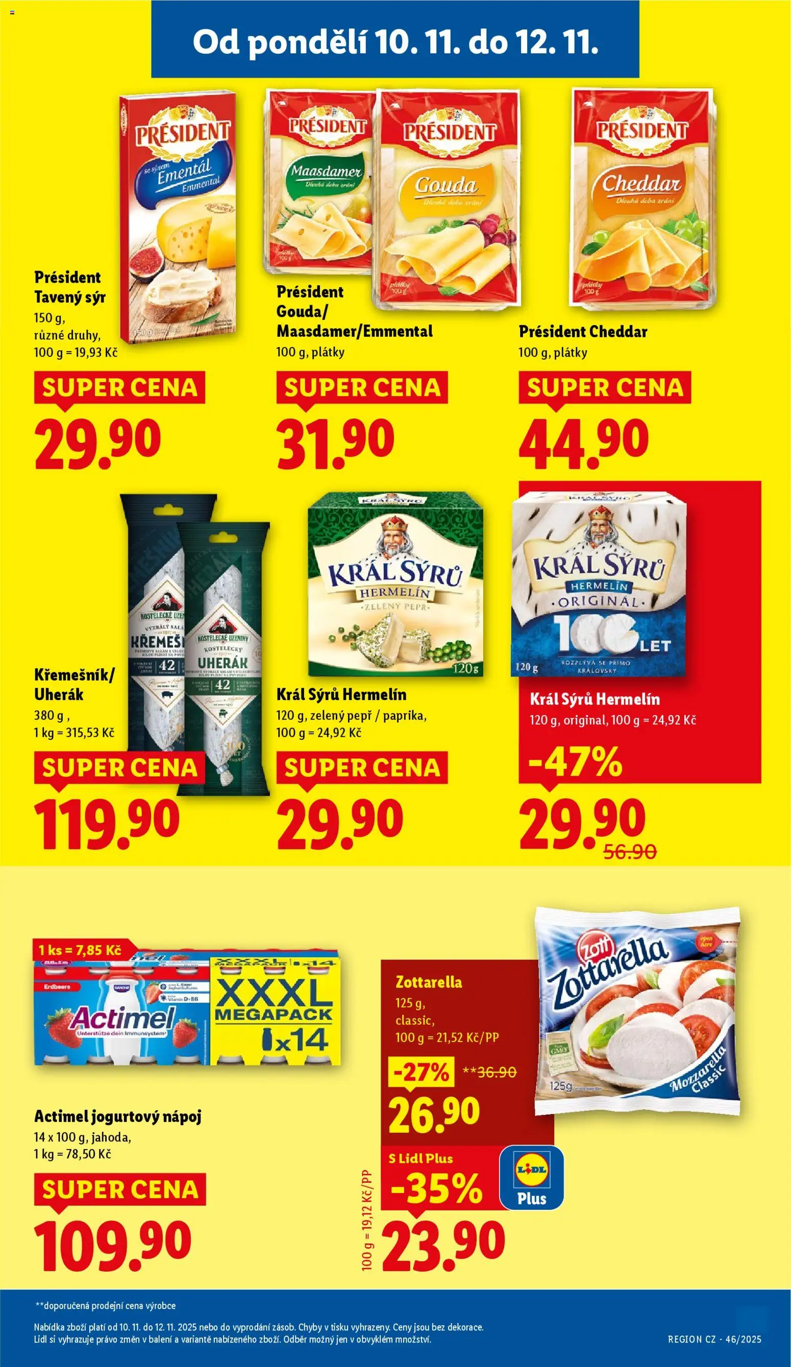 Lidl leták od 10.11.2025 | Strana: 17 | Produkty: Hermelín, Paprika, Actimel, Mozzarella