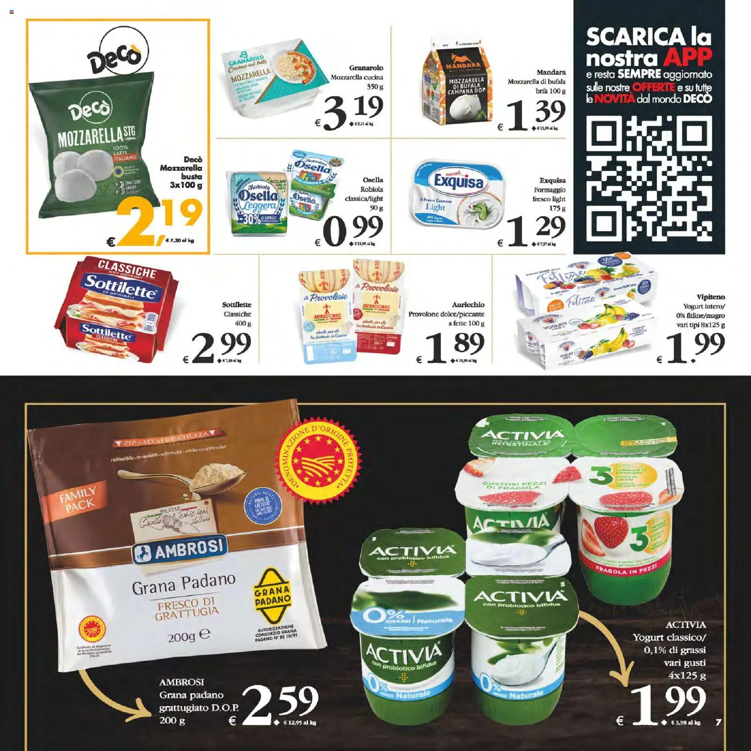 Volantino Decò del 14.11.2025 | Pagina: 7 | Prodotti: Yogurt, Latte, Formaggio, Grana Padano
