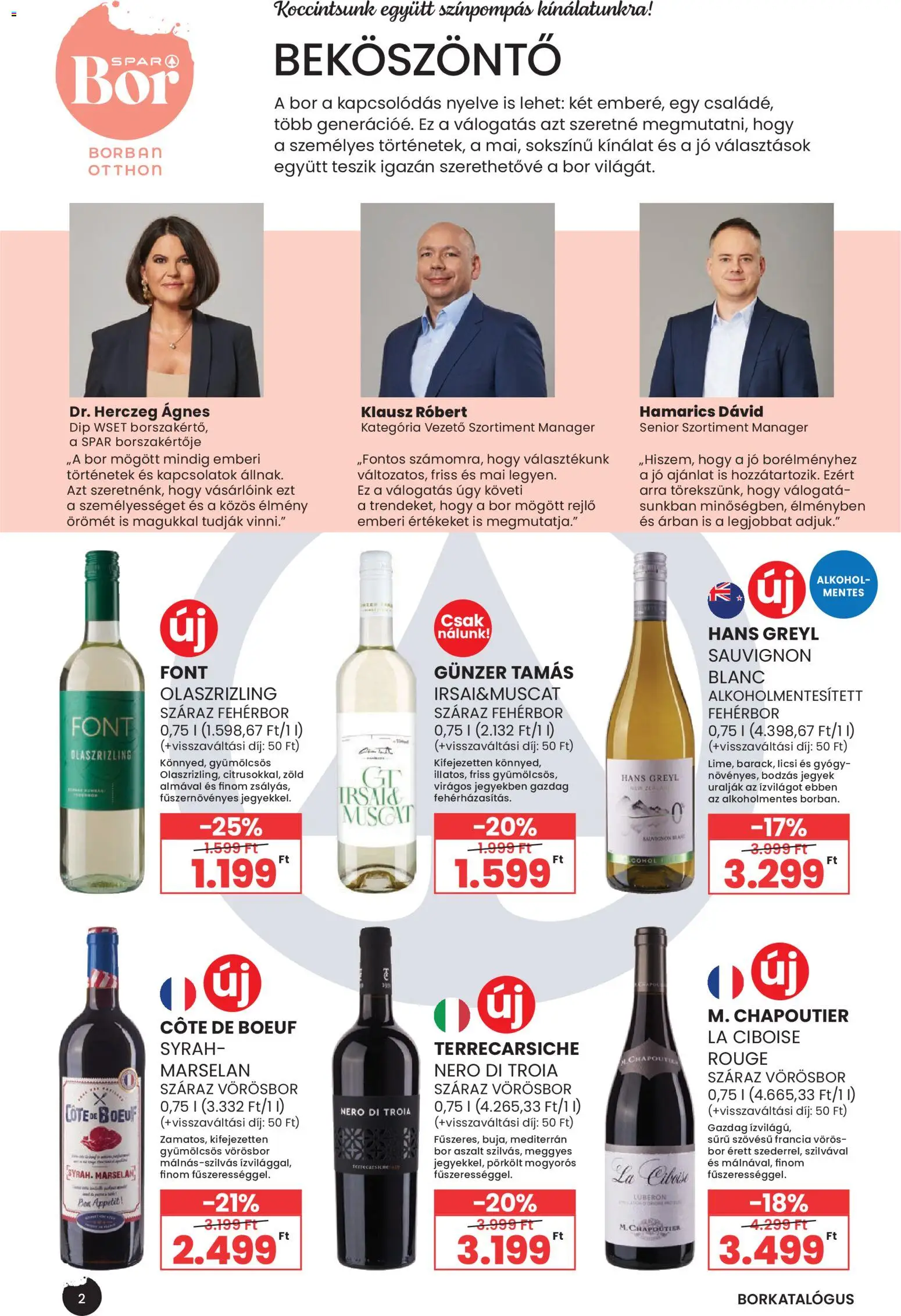 Spar akciós ujság - amely érvényes a következő dátumtól: 29.04.2026 | Oldal: 2 | Termékek: Alkohol, Bor, Fehérbor, Vörösbor