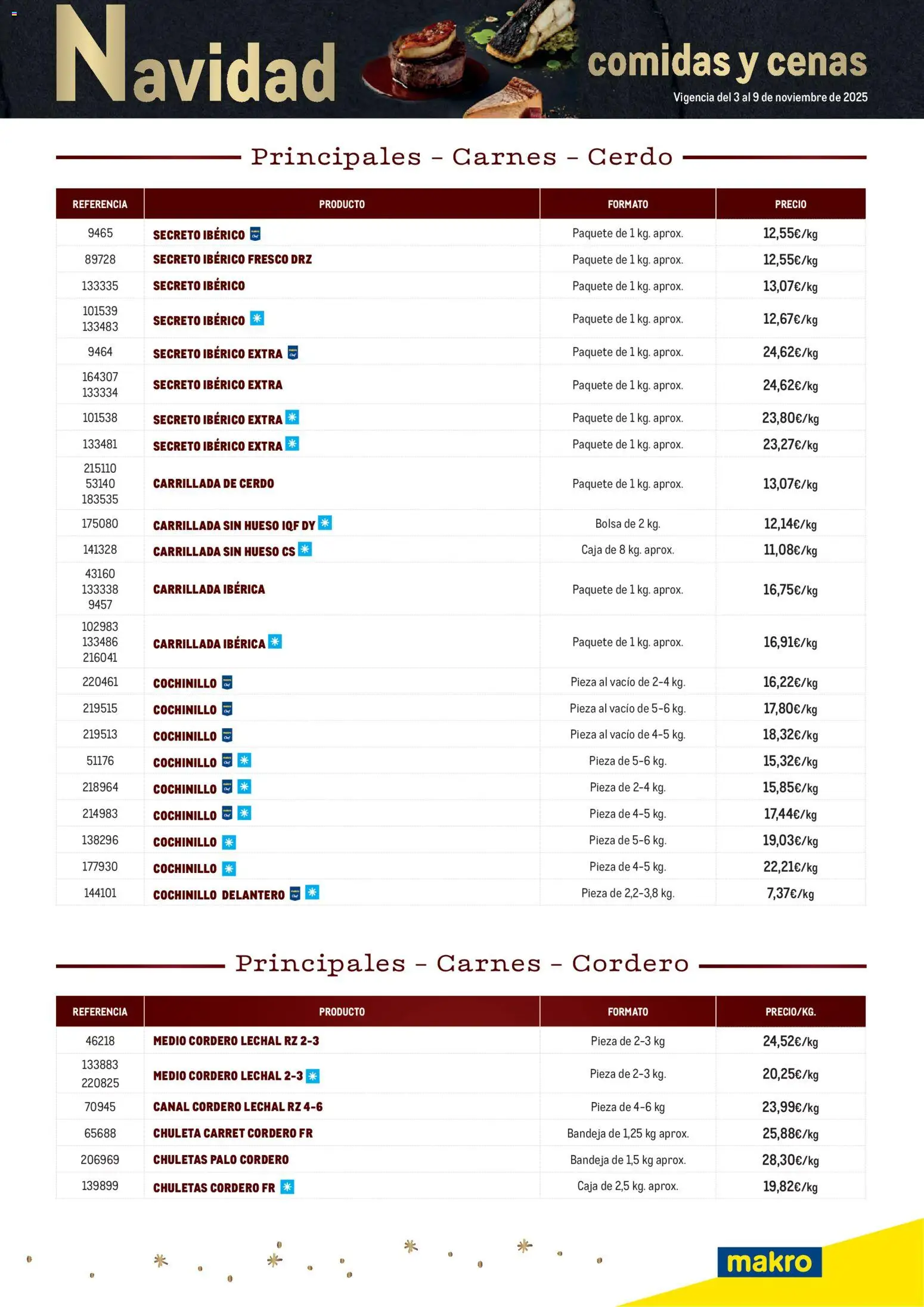 Makro - Cena Navidad Sur 2 │ válido desde el 03.11.2025 | Página: 3 | Productos: Cerdo, Bolsa, Φίλτρο καφέ, Bandeja