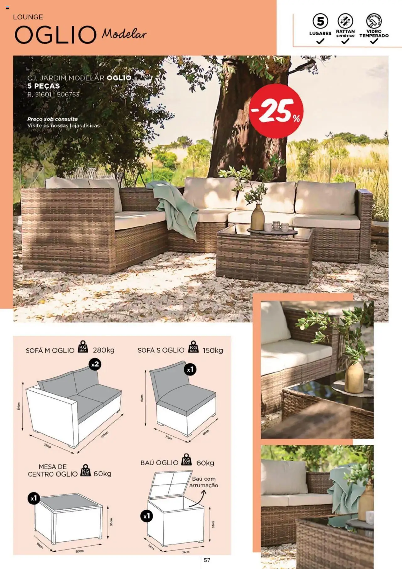 Espaço Casa - Catálogo  Ec Ar Livre  2025 │ válido de 04.03.2025 | Página: 57 | Produtos: Sofá, Mesa