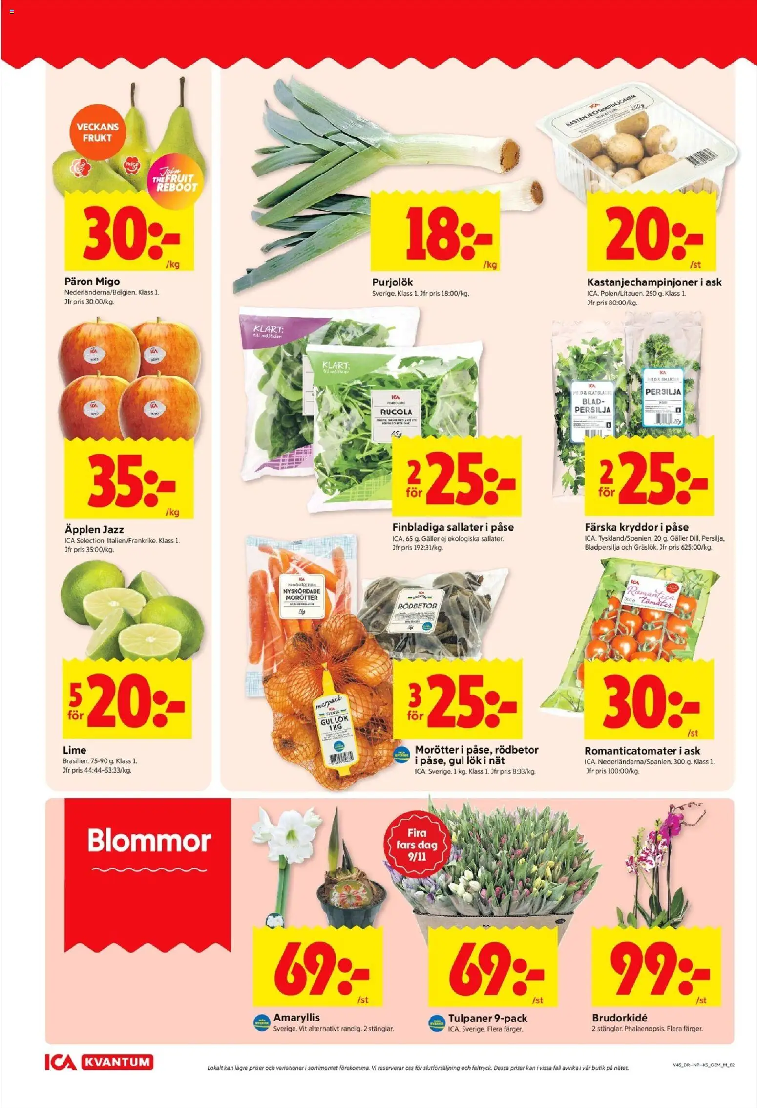 ICA Kvantum reklamblad aktuell från 03.11.2025 | Sida: 2 | Produkter: Galler, Tomater, Lime, Persilja
