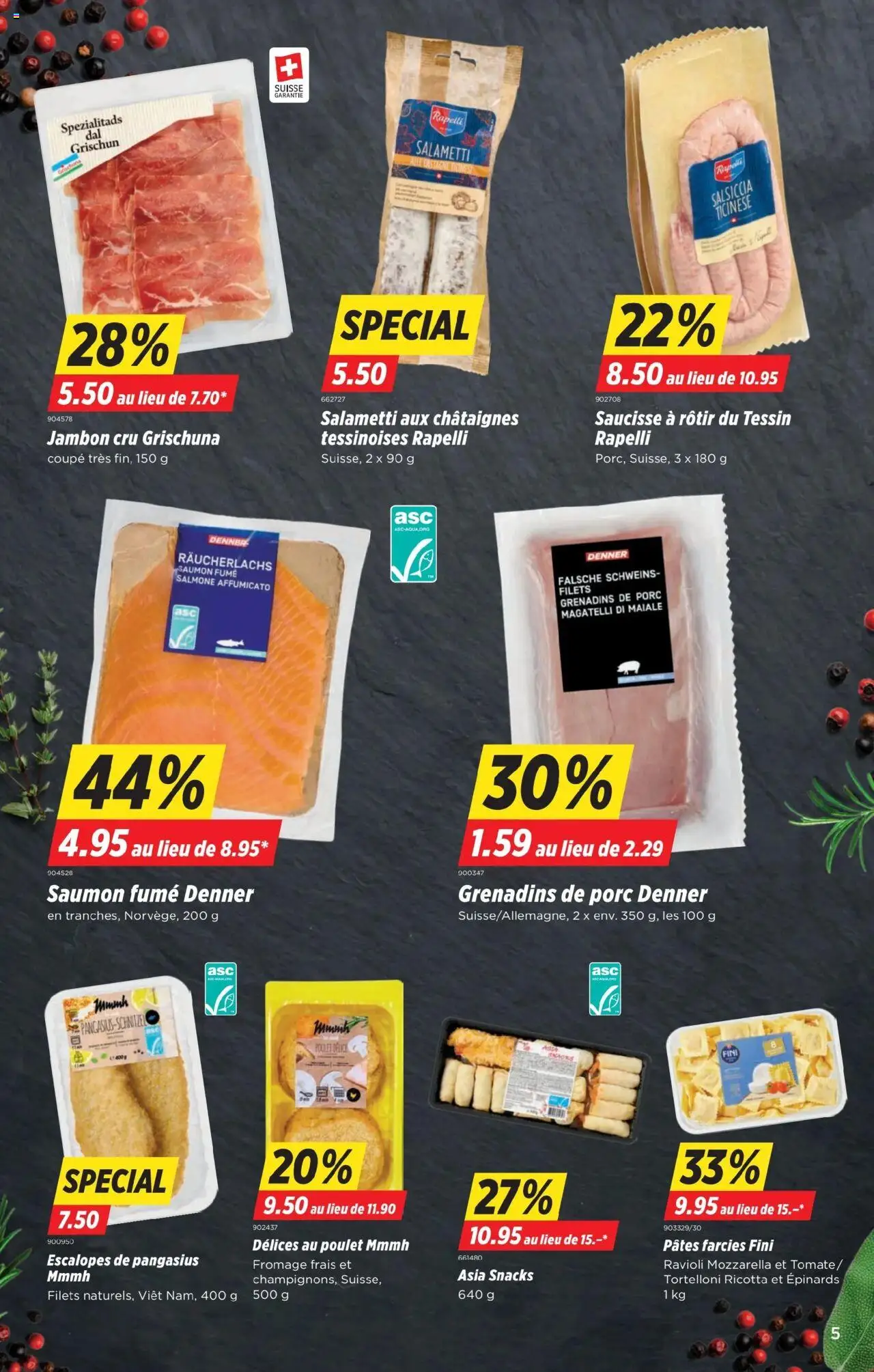 Denner Aktionen FR – gültig ab 07.10.2025 | Seite: 5 | Produkte: Räucherlachs, Pasta