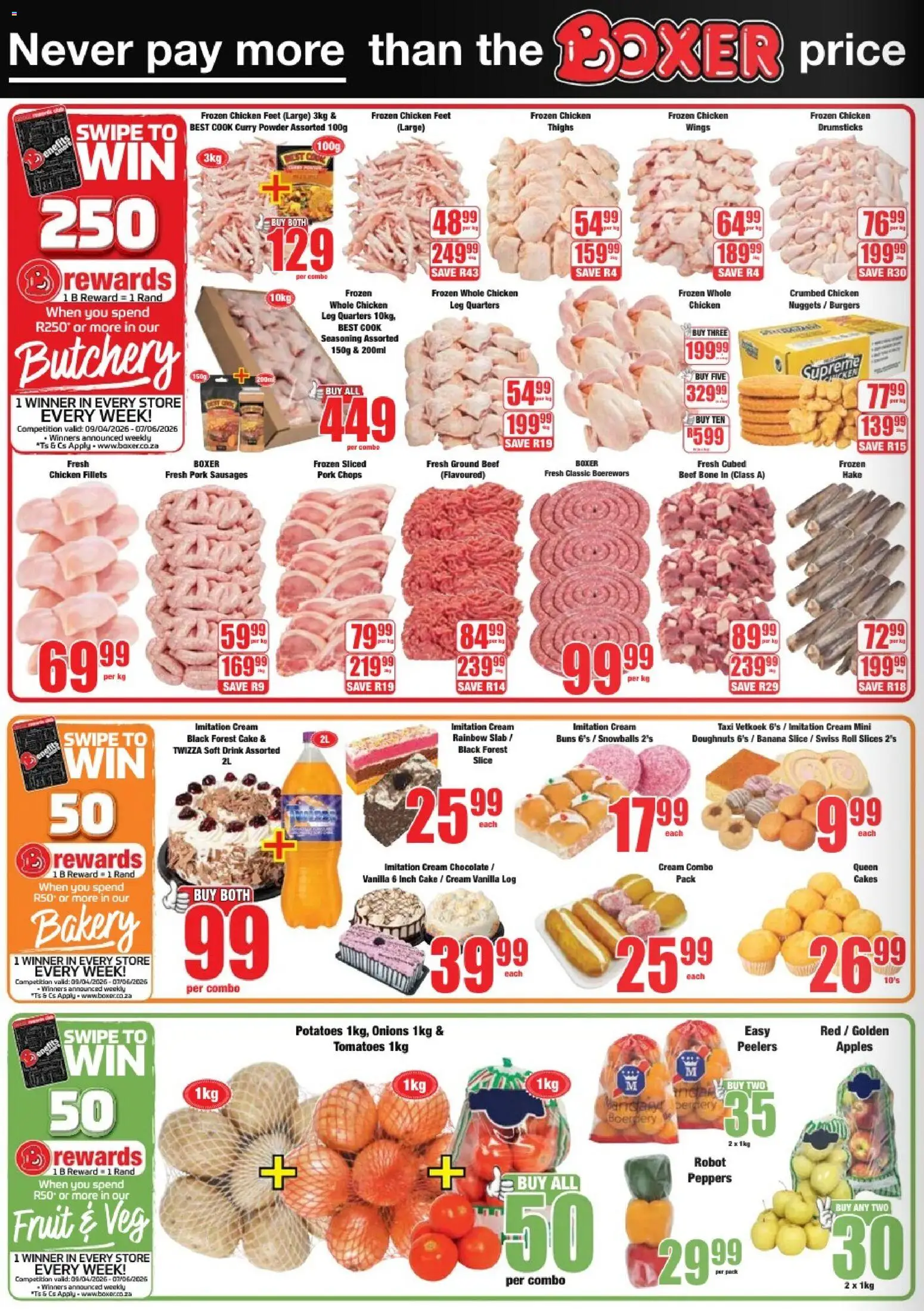 New Boxer catalogue – valid from 09.04.2026 | Page: 2 | Products: Cake, Buns, Curry powder, Pepper