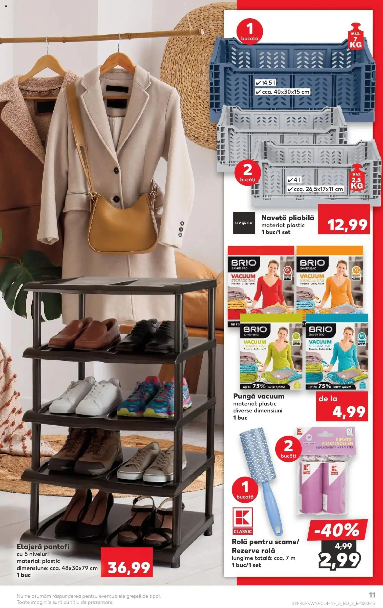 Noul catalog Kaufland – valabil de la 04.03.2026 | Pagină: 11 | Produse: Pungă, Pantofi, Etajeră