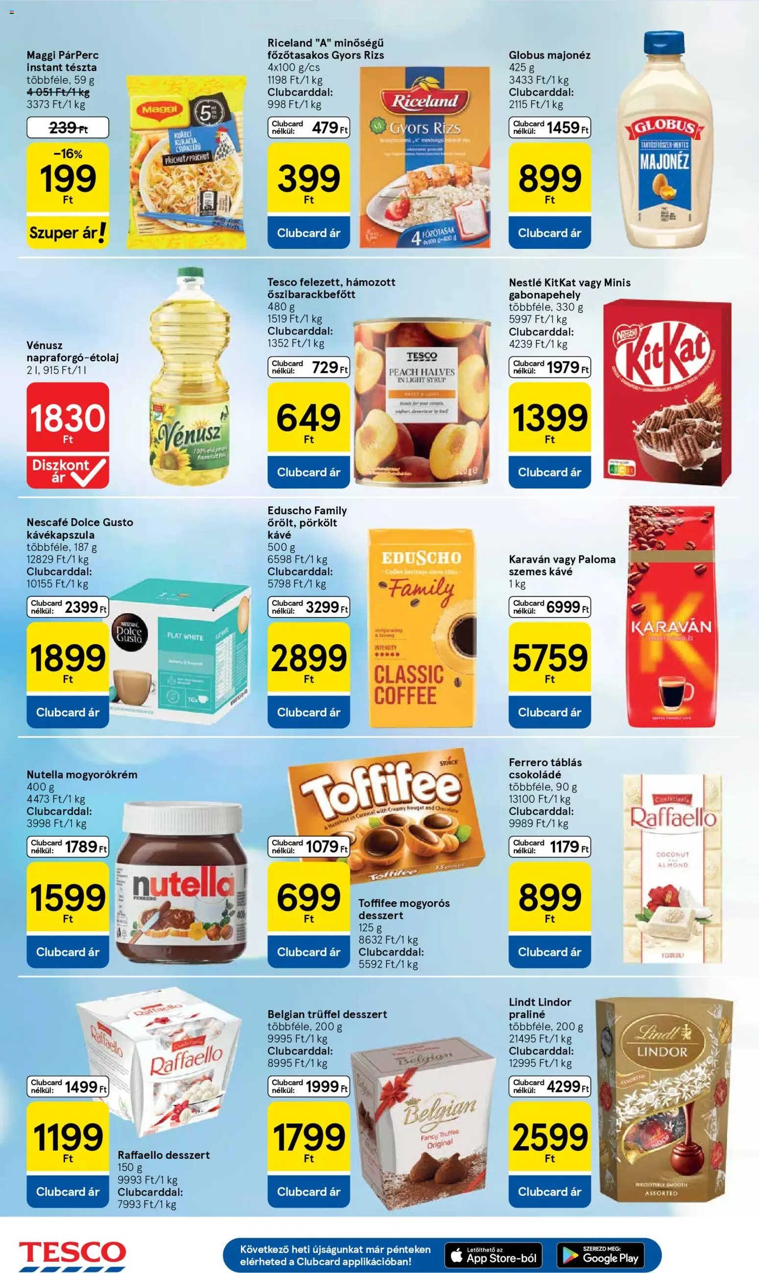 Tesco akciós ujság - amely érvényes a következő dátumtól: 29.04.2026 | Oldal: 4 | Termékek: Gyors rizs, Maggi, Tészta, Mogyorókrém