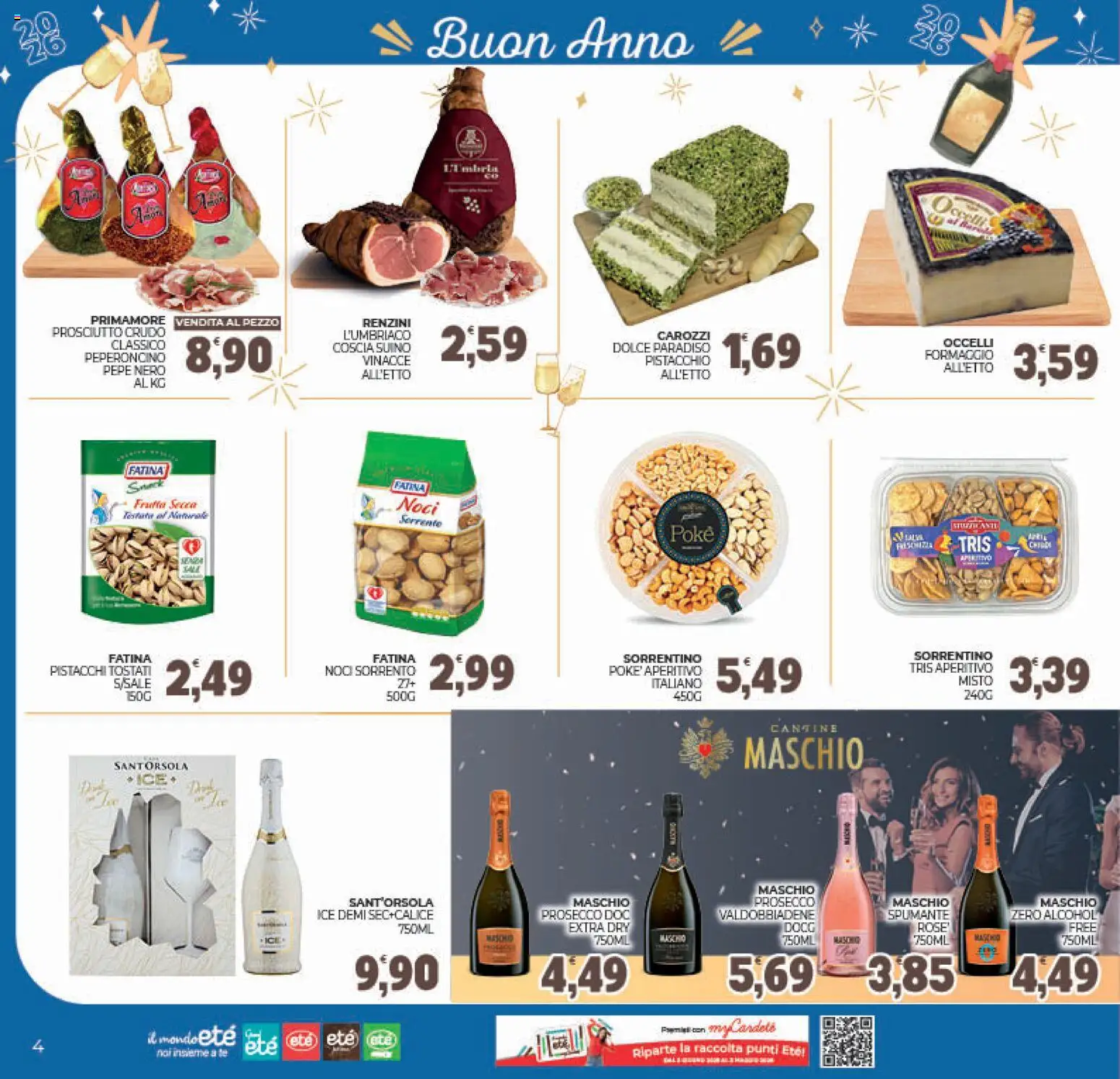 Volantino Eté del 27.12.2025 | Pagina: 4 | Prodotti: Prosciutto Crudo, Prosciutto, Noci, Pistacchi