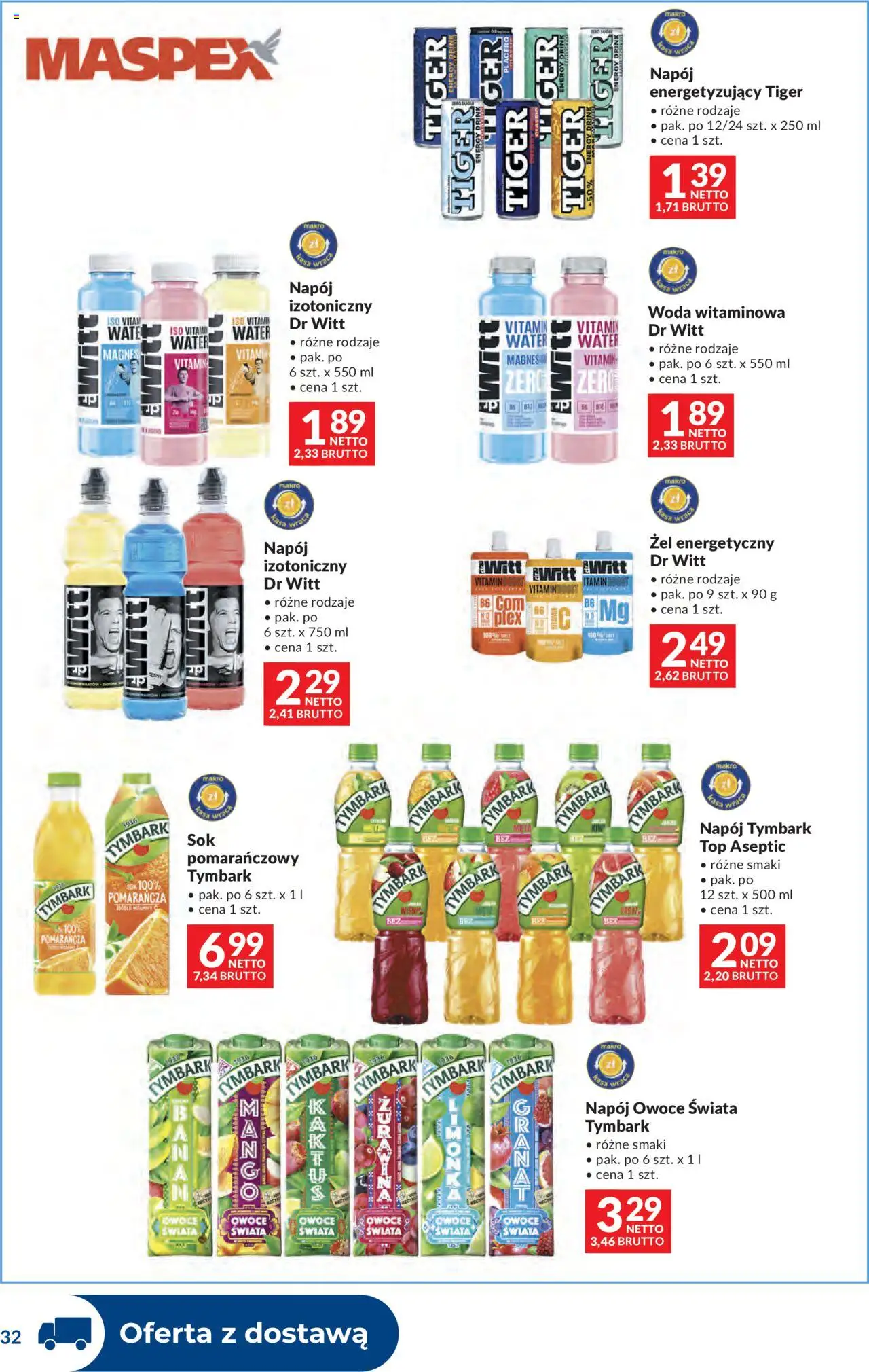 Makro Gazetka - Dystrybucja do sklepów od 14.10.2025 | Strona: 32 | Produkty: Top, Mięta, Sok, Owoce