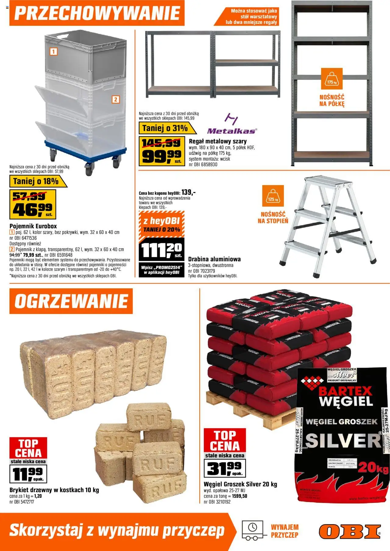 OBI Gazetka od 20.08.2025 | Strona: 13 | Produkty: Groszek, Regał metalowy, Drabina, Regał