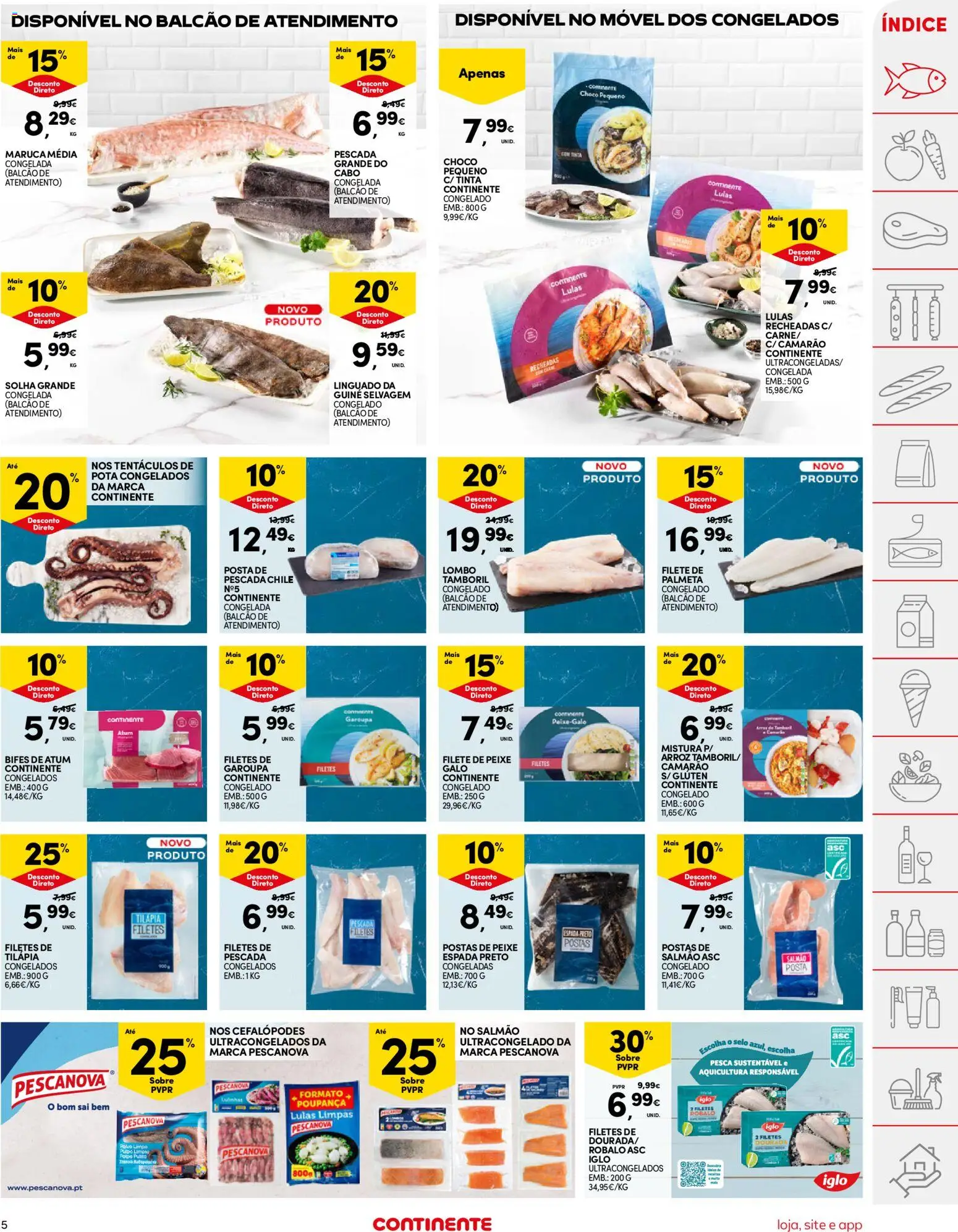 Continente folheto │ válido de 07.04.2026 | Página: 5 | Produtos: Cabo, Tinta, Linguado, Arroz