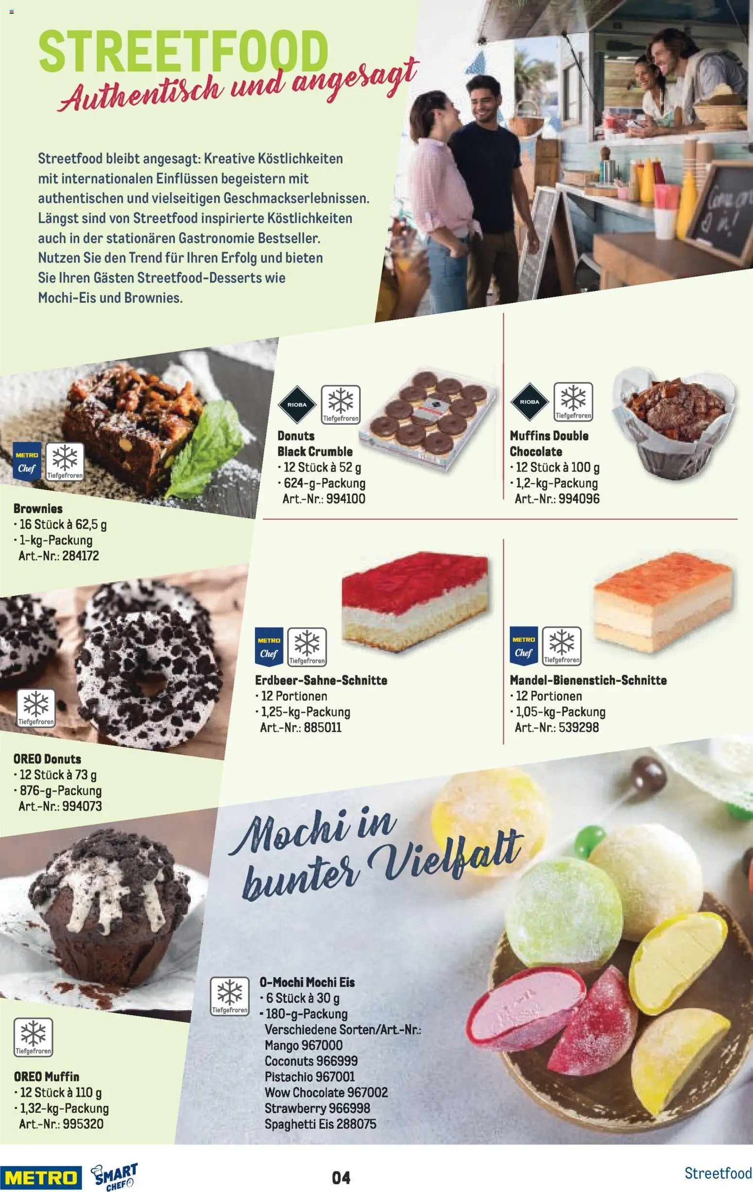 Metro Smart Chef Desserts – gültig ab 01.01.2026 | Seite: 4 | Produkte: Donuts, Mango, Eis, Mochi
