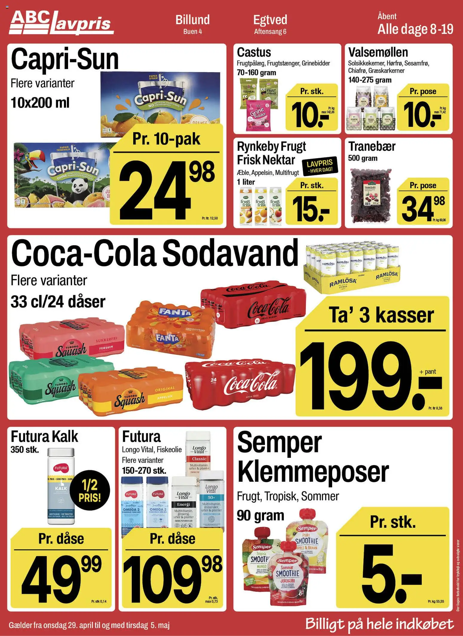 Abc Lavpris tilbudsavis – gyldig fra 29.04.2026 | Side: 11 | Produkter: Græskarkerner, Coca Cola, Fanta, Cola