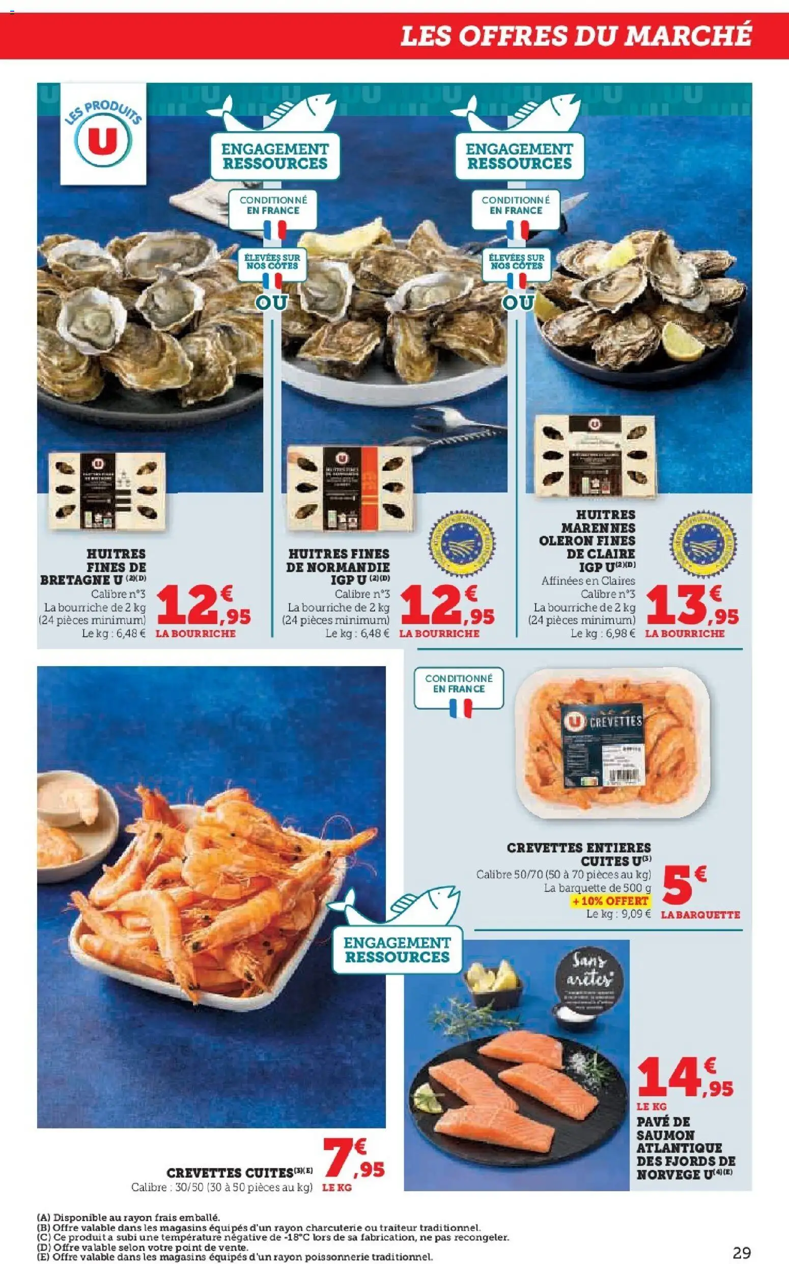 {H1} | Page: 29 | Produits: Crevettes, Huîtres fines, Huîtres, Saumon