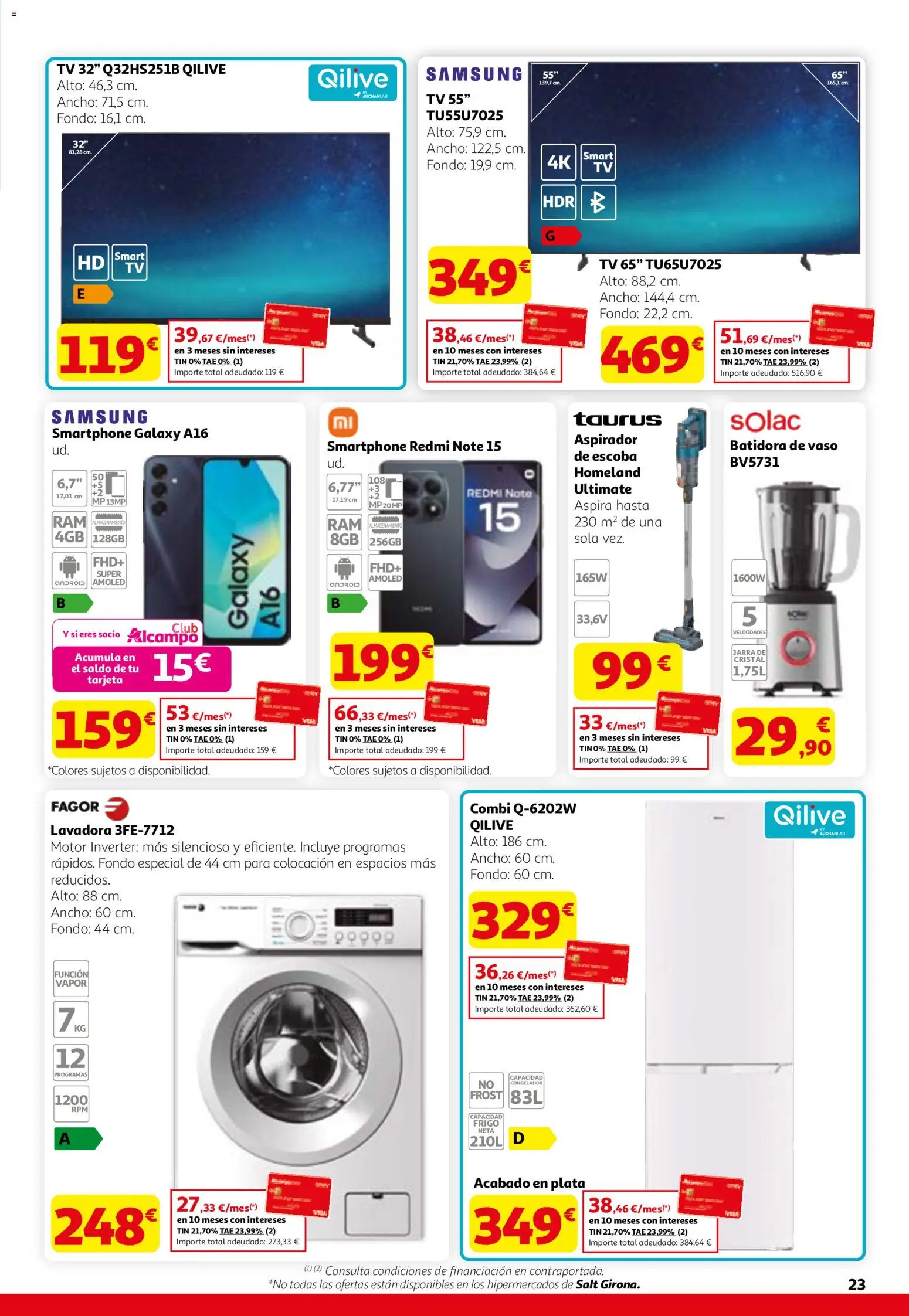 Alcampo - HP Catalán Activ´t a la Primavera │ válido desde el 12.03.2026 | Página: 23 | Productos: Escoba, Smartphone, Combi, Aspirador