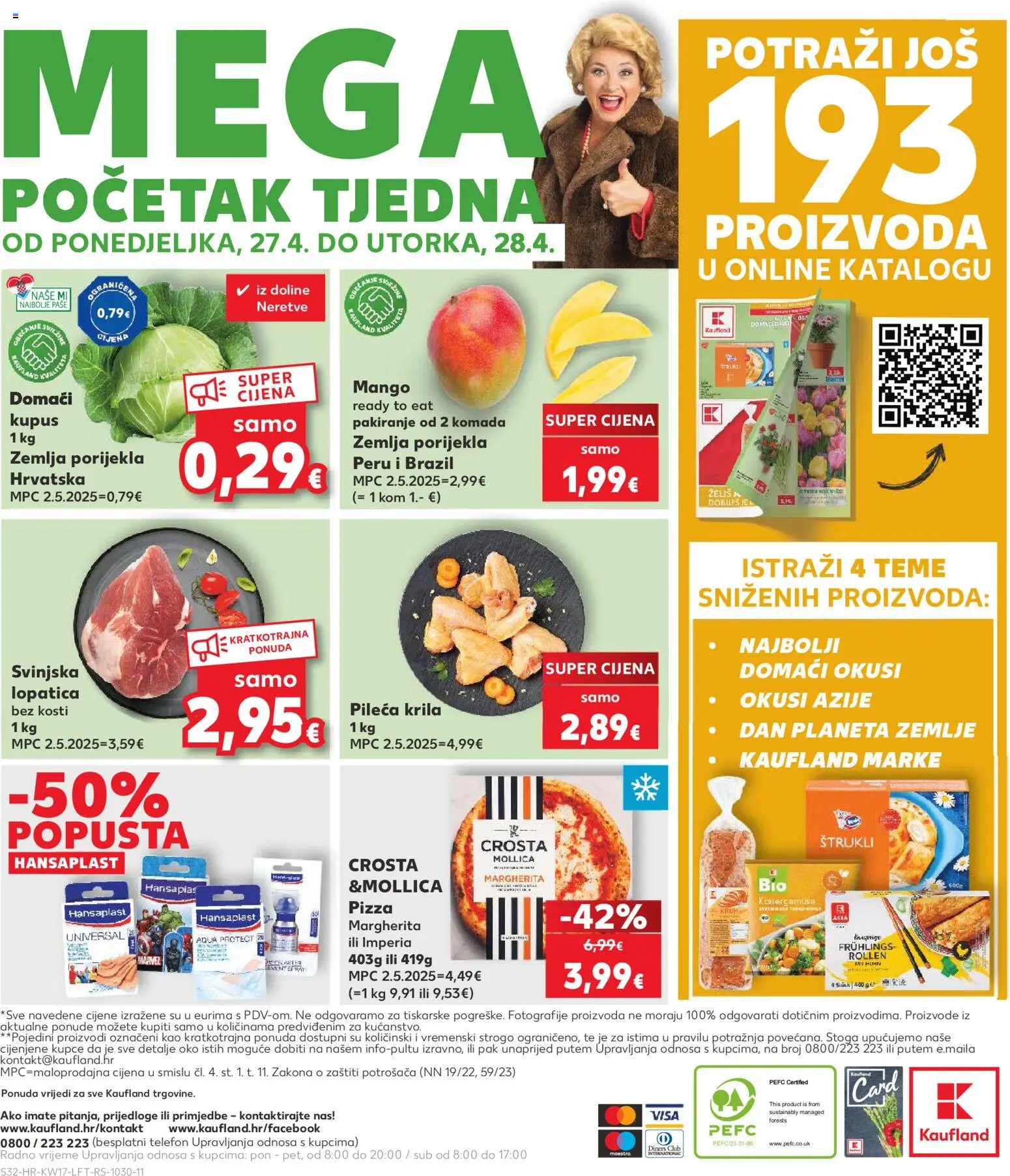 Kaufland katalog | vrijedi od 22.04.2026 | Stranica: 32 | Proizvodi: Pileća krila, Pizza, Mango, Lopatica