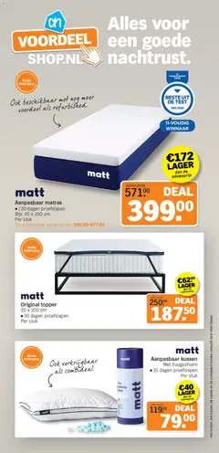 Aanpasbaar kussen, Met traagschuim, ■30 dagen proefslapen, Per stuk - Voorbeeld van een folder van Albert Heijn, geldig van 12.01.2026 | Pagina: 35
