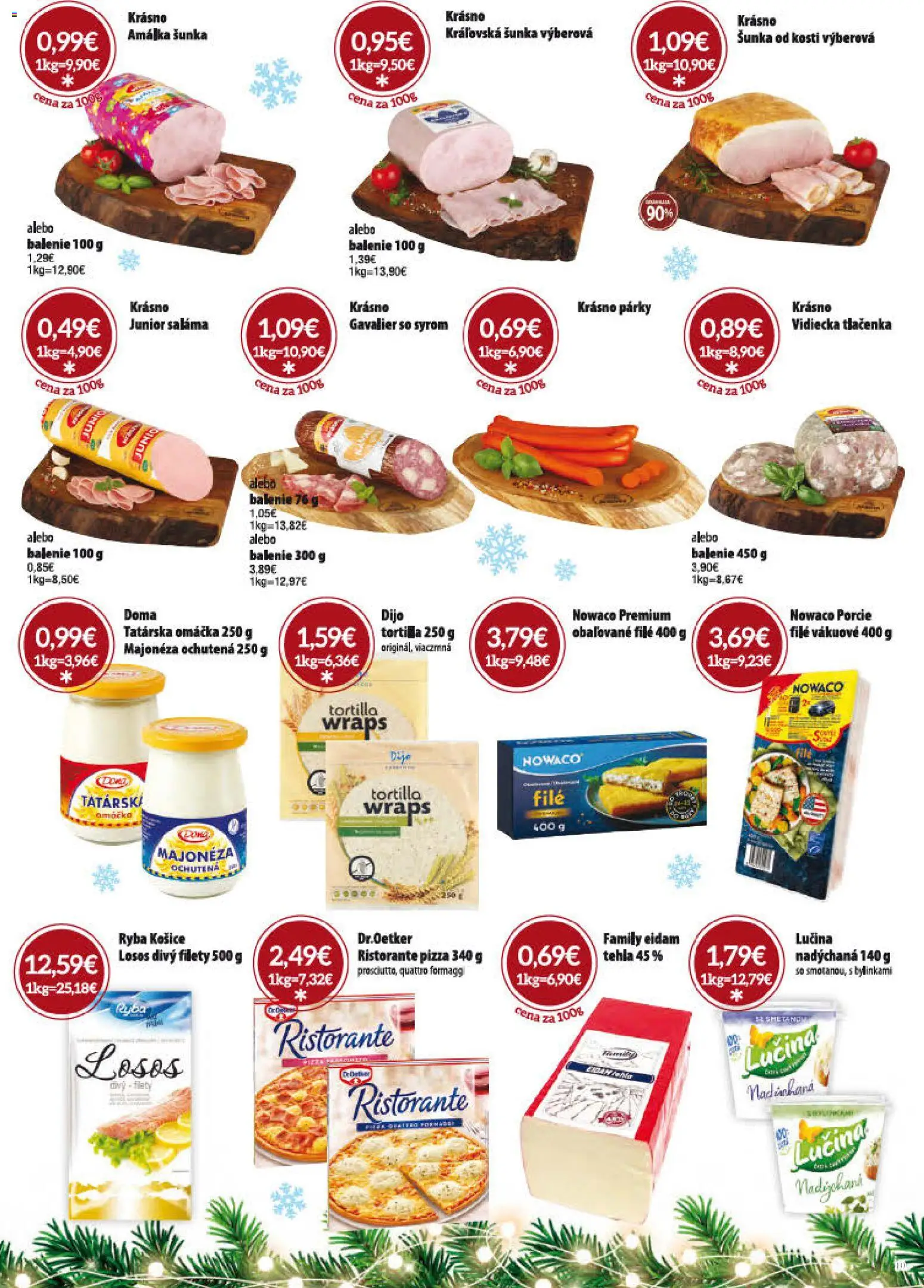 Nové CBA Verex akcie – leták je platný od 01.12.2025 | Strana: 10 | Produkty: Saláma, Tortilla, Ryba, Losos